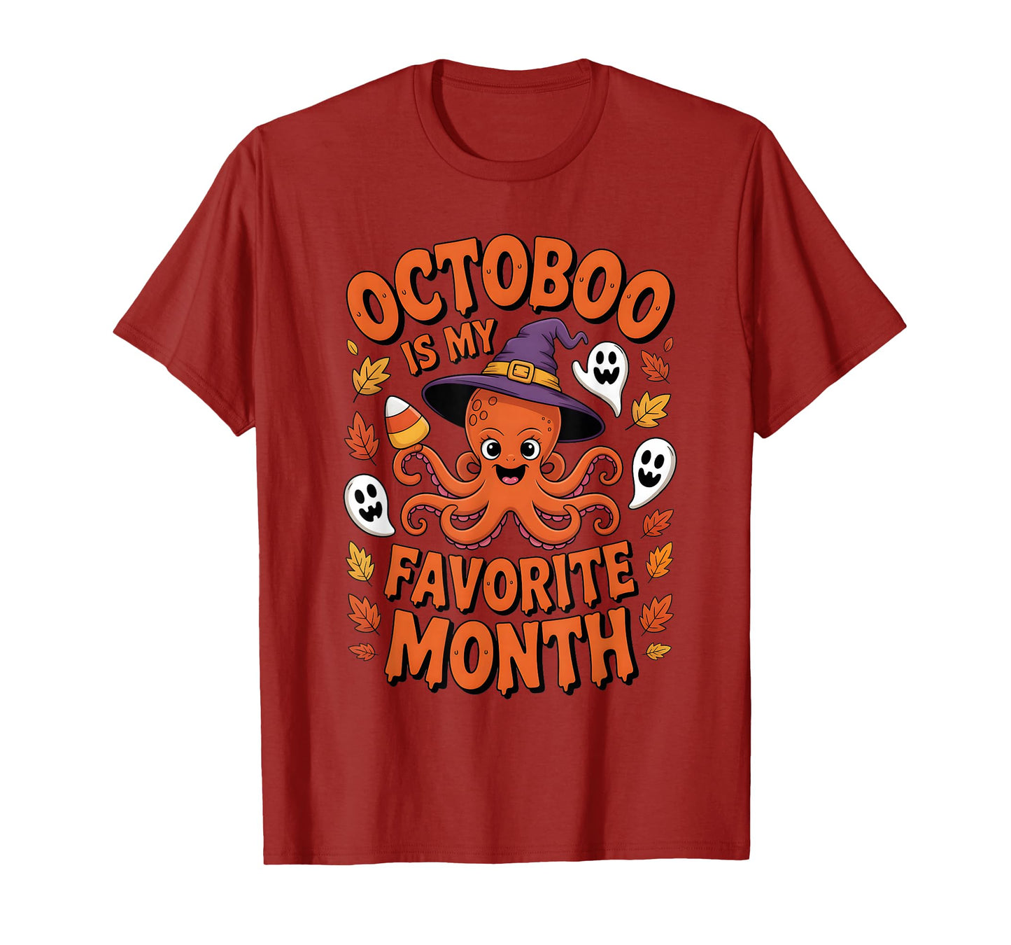 Octoboo is My Favorite Month Funny Halloween Octopus T-Shirt