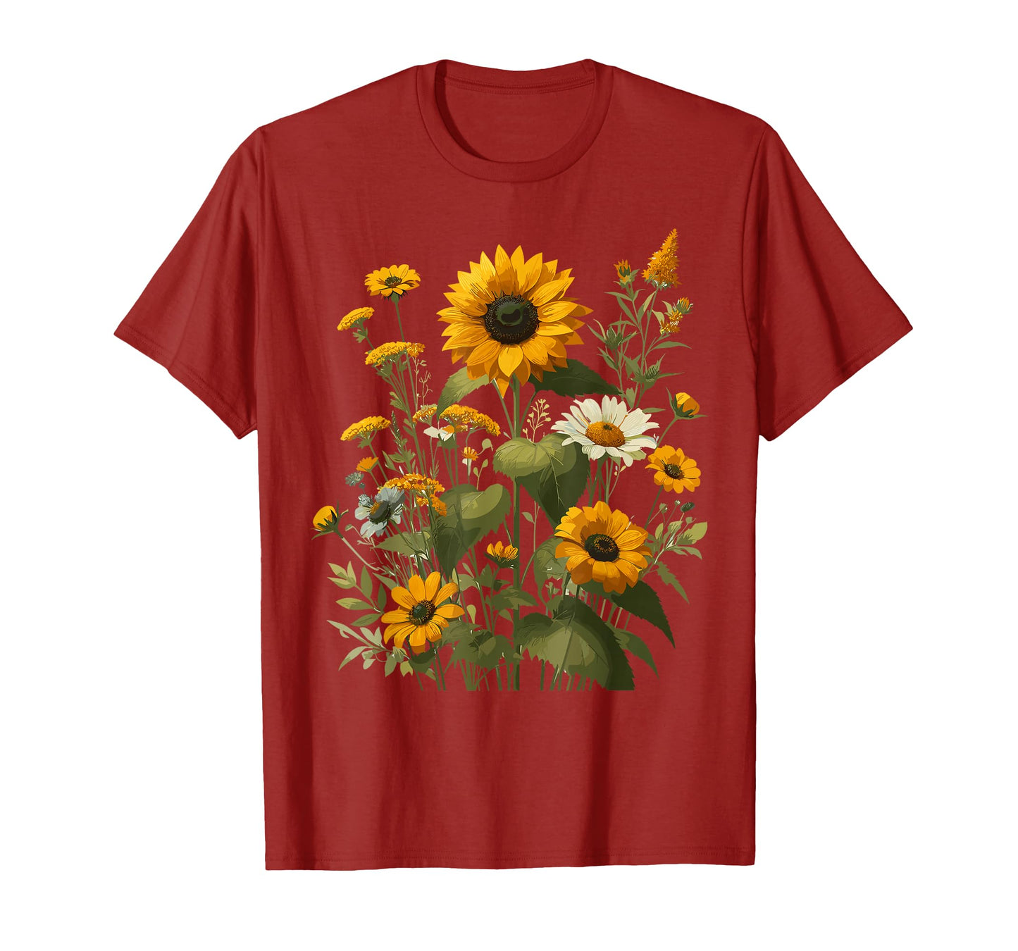 Sunflower Wildflower Botanical Plant Gardening T-Shirt