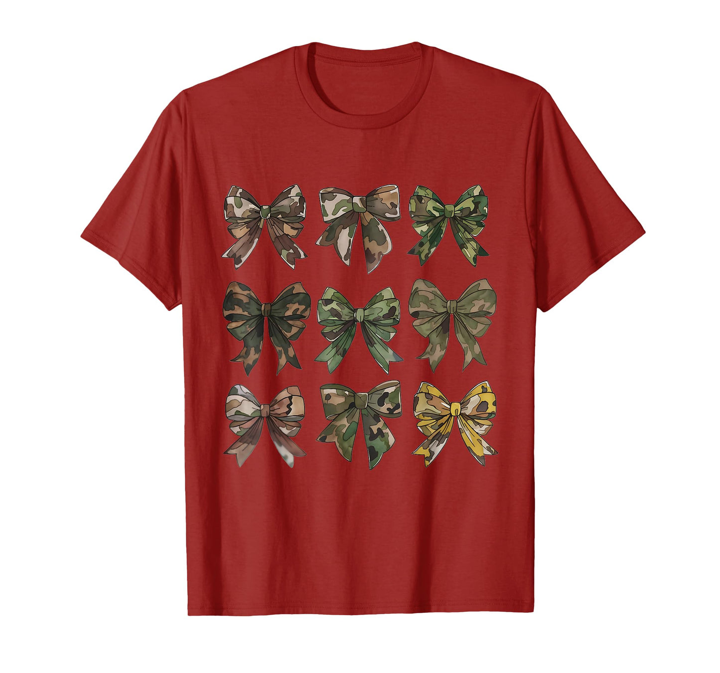 Camouflage Camo Bow Girls Camo Coquette Bow Hunting Women T-Shirt