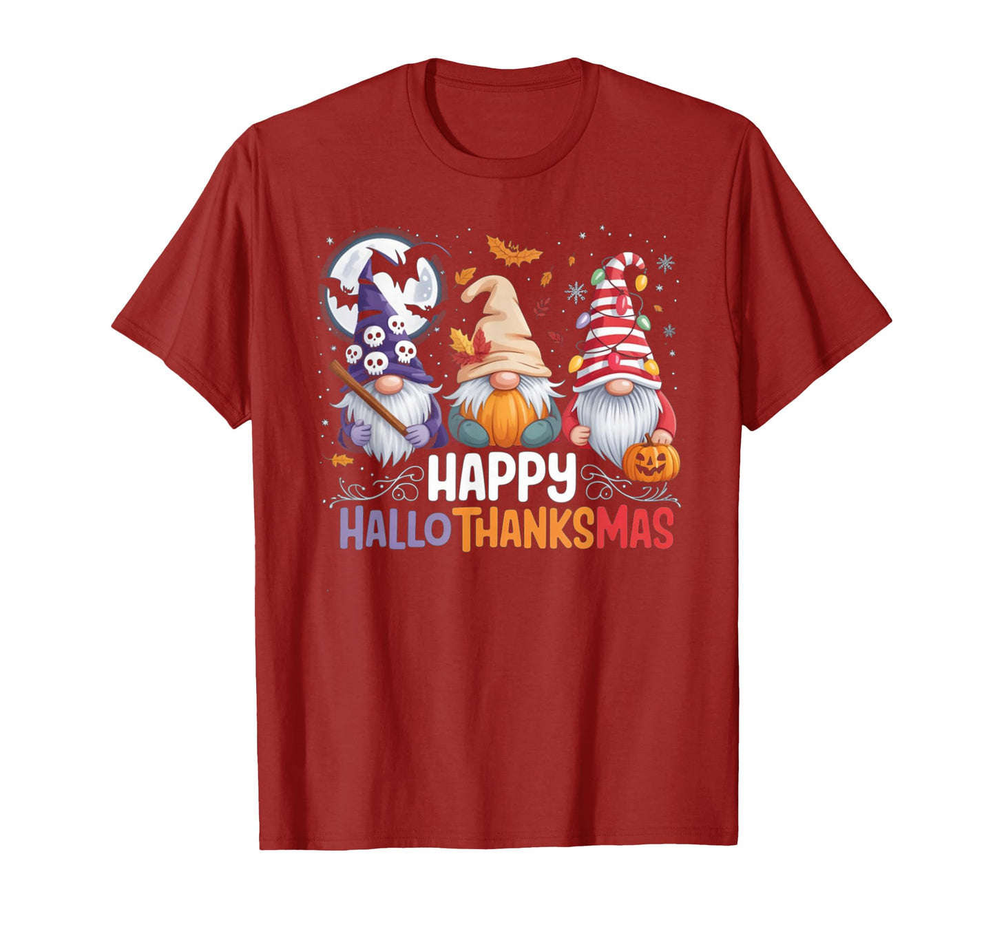 HalloThanksMas Gnomes Halloween Thanksgiving T-Shirt
