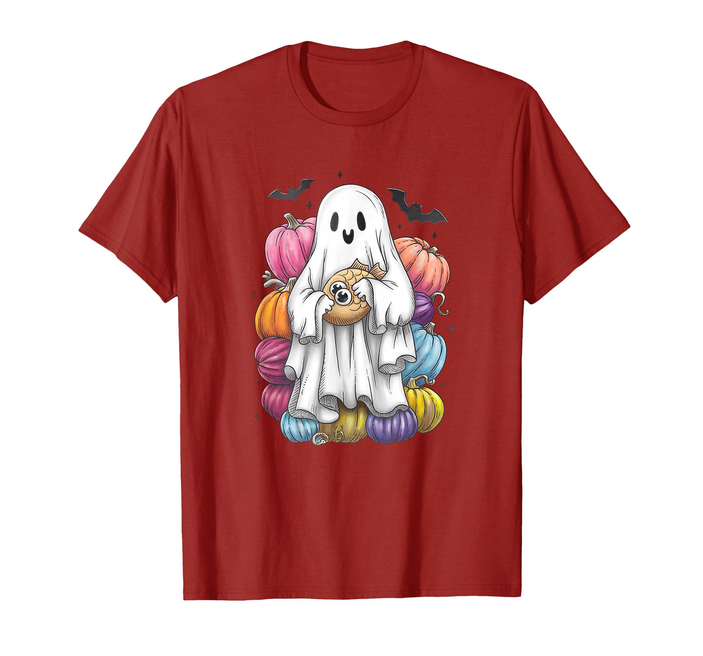 Funny Fish Boo Cute Halloween Fish Witch Ghost Pumpkin T-Shirt