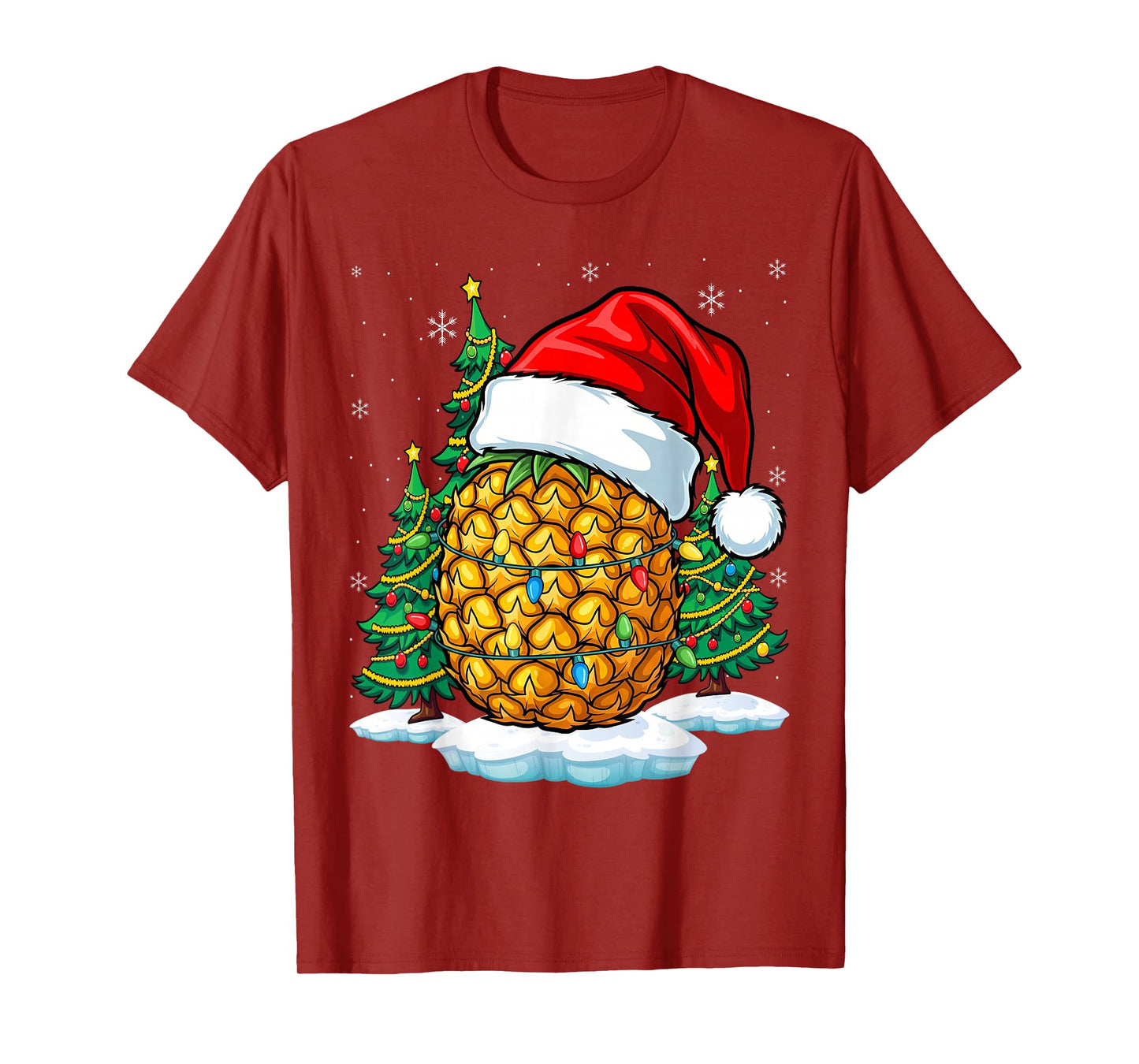 Family Hawaiian Christmas Pineapple Santa Tree T-Shirt