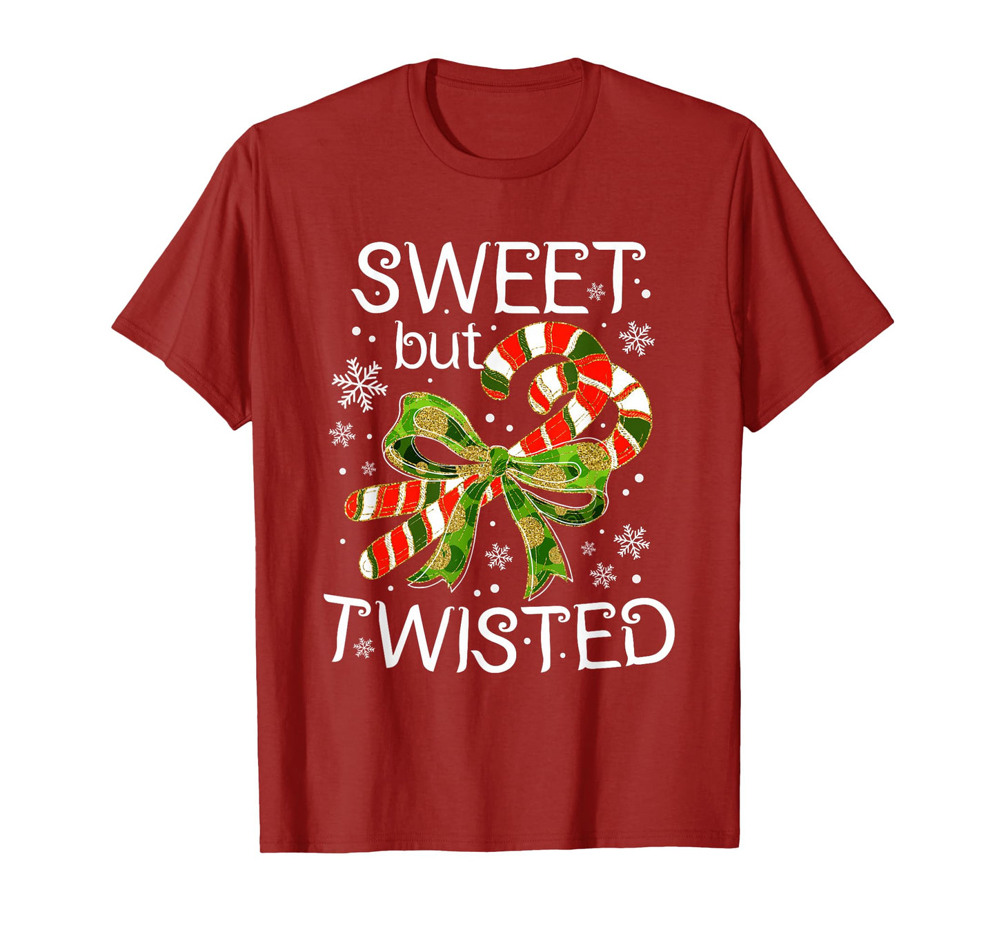 Funny Candy Cane Sweet But Twisted Christmas Holiday Pajamas T-Shirt