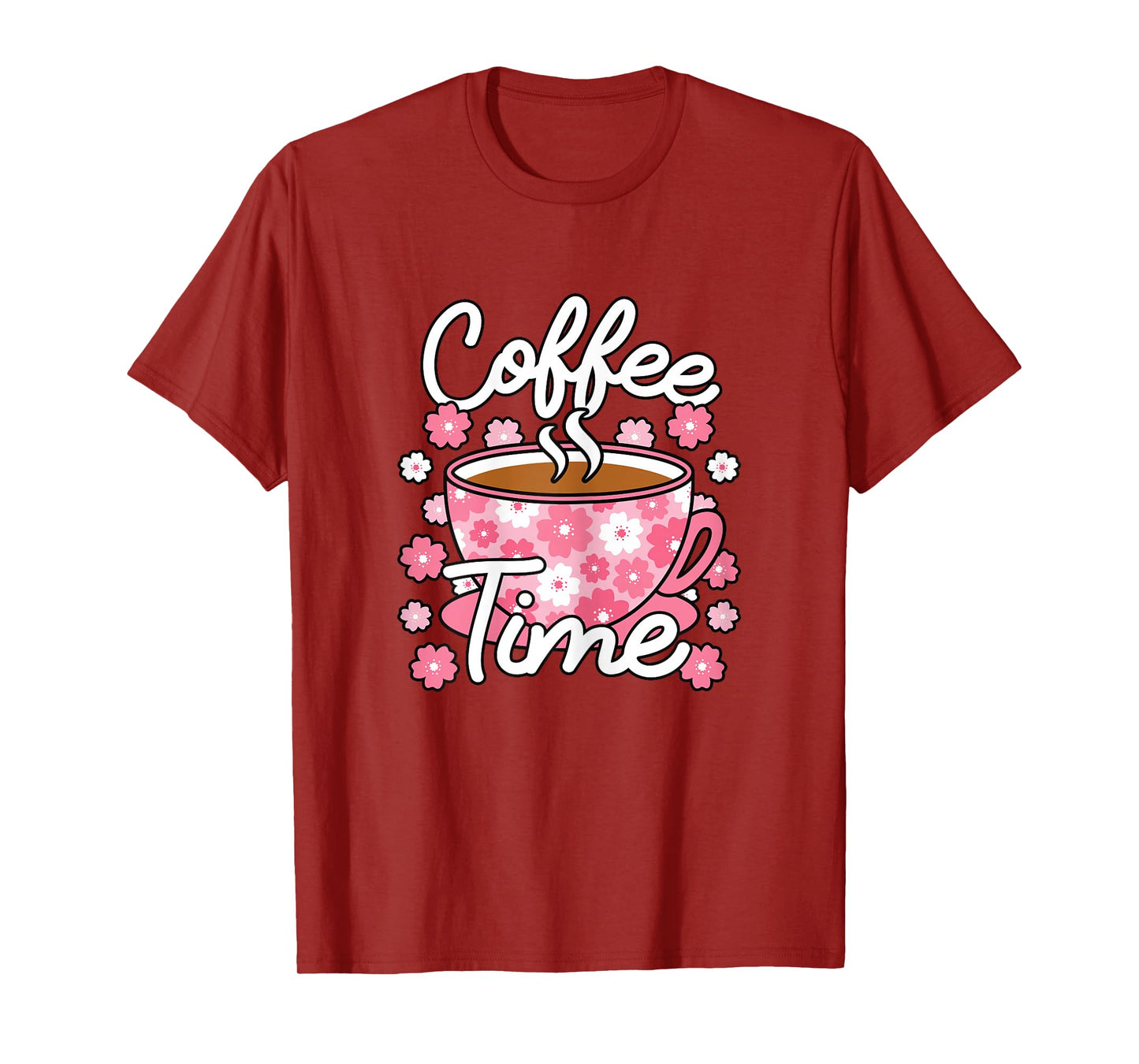 Cute Coffee Time Pink Coffee Lover Women T-Shirt
