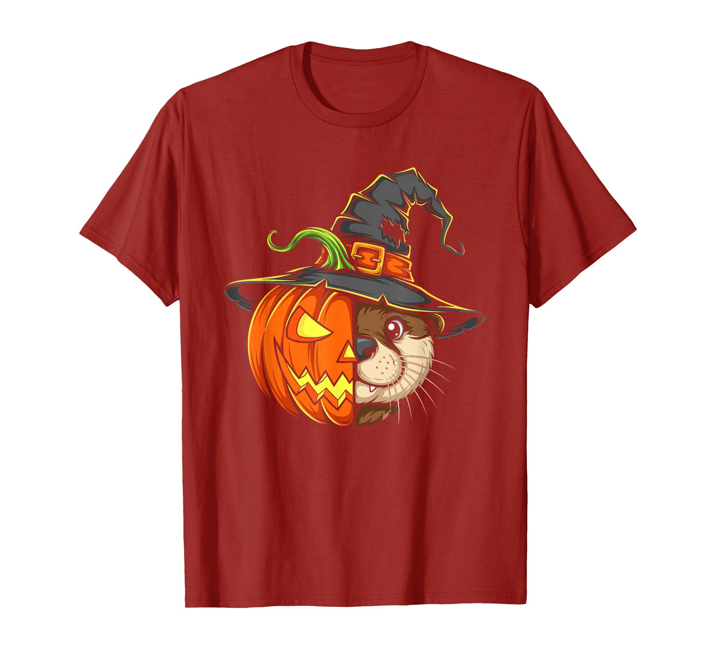 Otter Pumpkin Jack O Lantern Halloween Kids Mens Womens T-Shirt