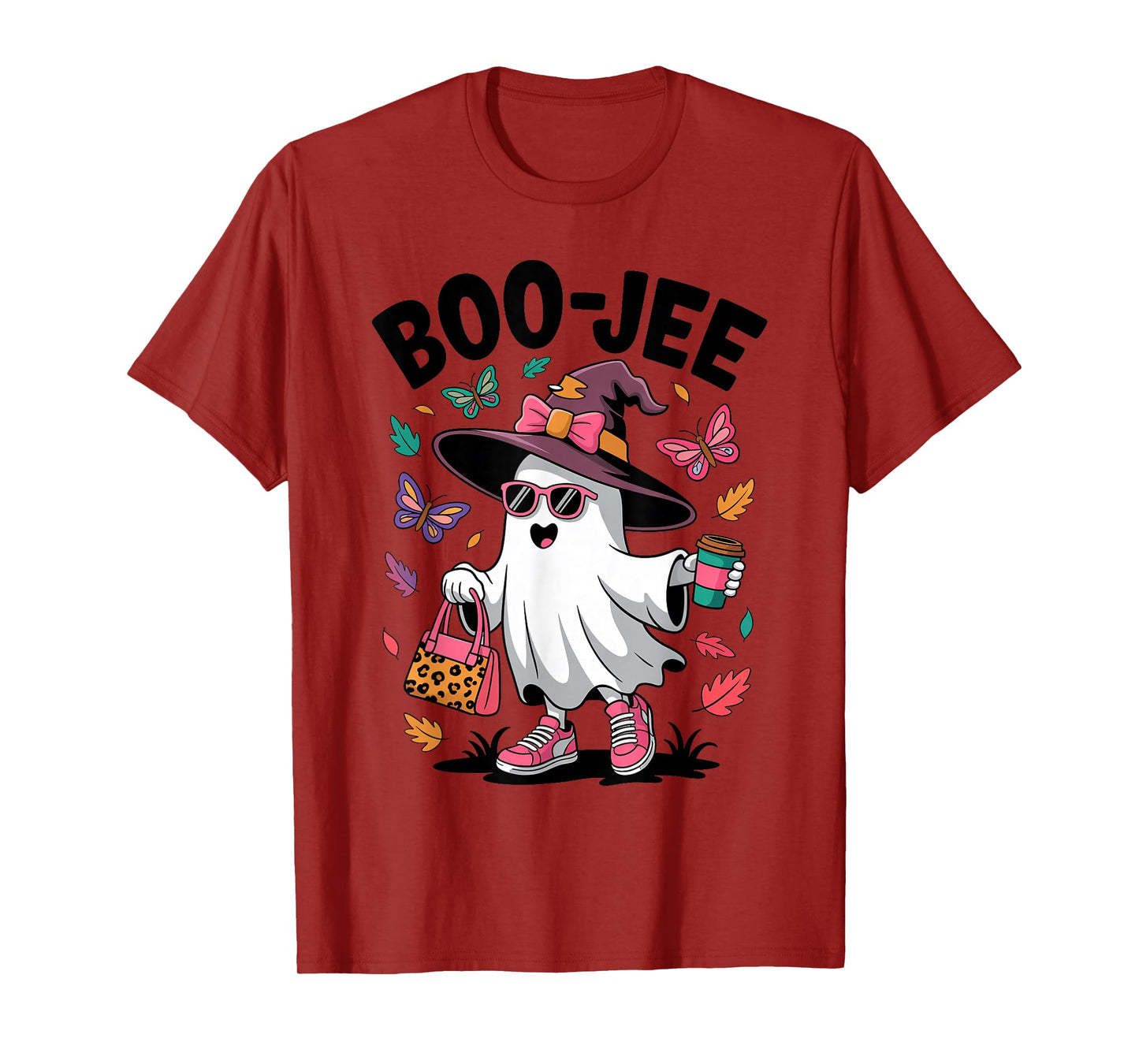Boujee Ghost Witch Hat Sunglasses Coffee Halloween for Girls T-Shirt