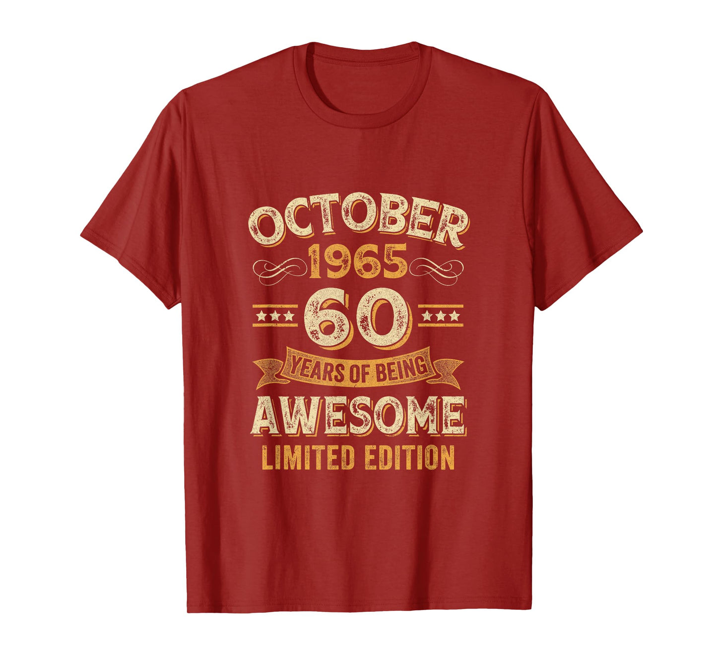 60 Years Awesome Vintage October 1965 60Th Birthday T-Shirt