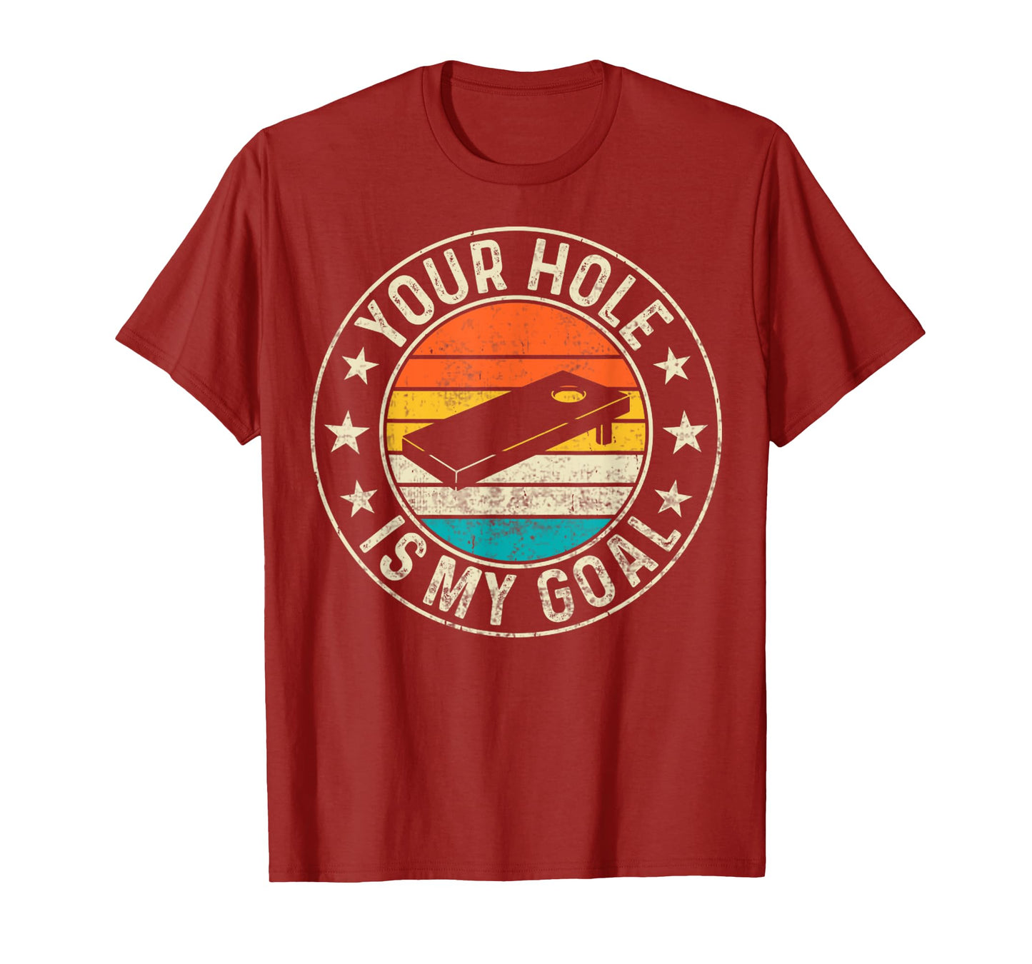 Cornhole Player Retro Your Hole Is My Goal Cornhole Player T-Shirt