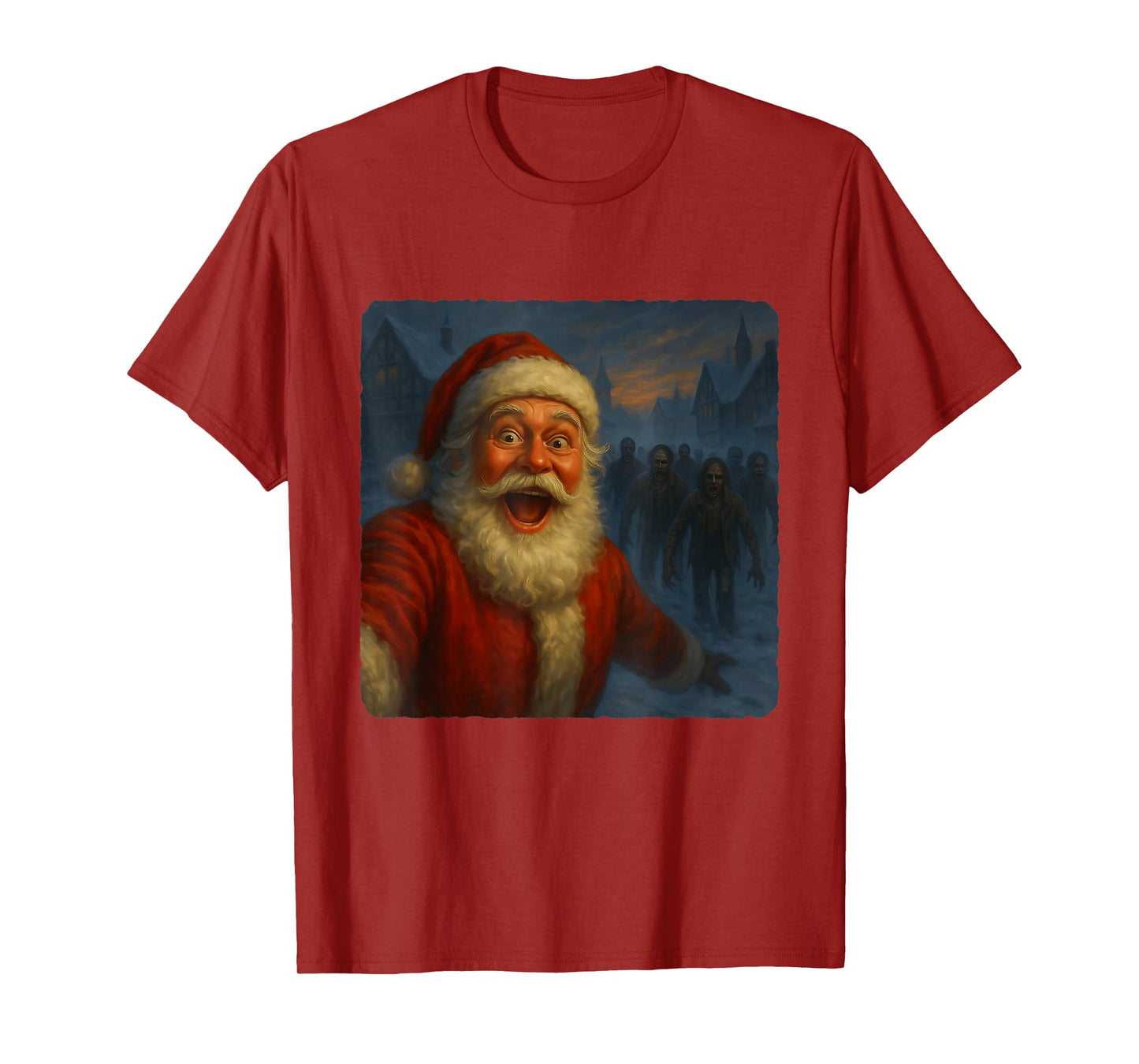 Santa Claus Selfie Zombies Apocalypse Humor Funny Halloween T-Shirt