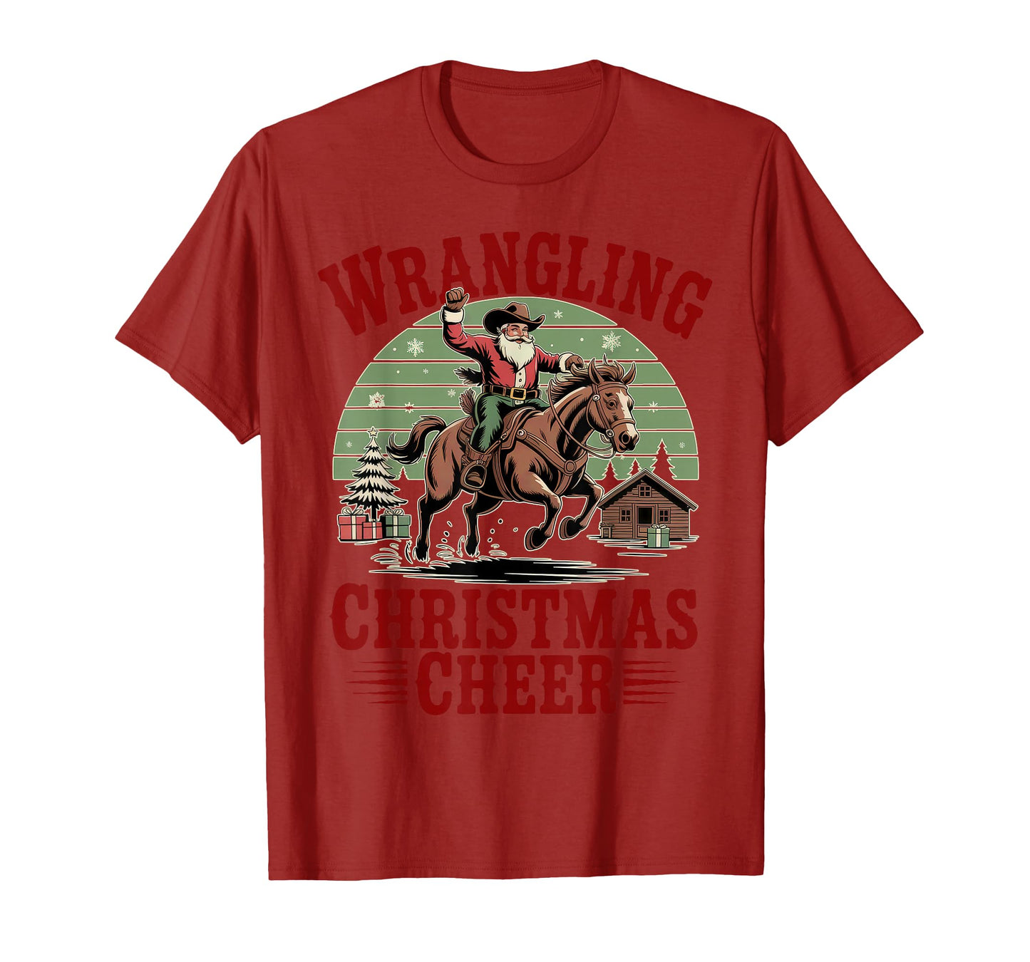 Christmas Cowboy Santa Riding Horse Rodeo T-Shirt