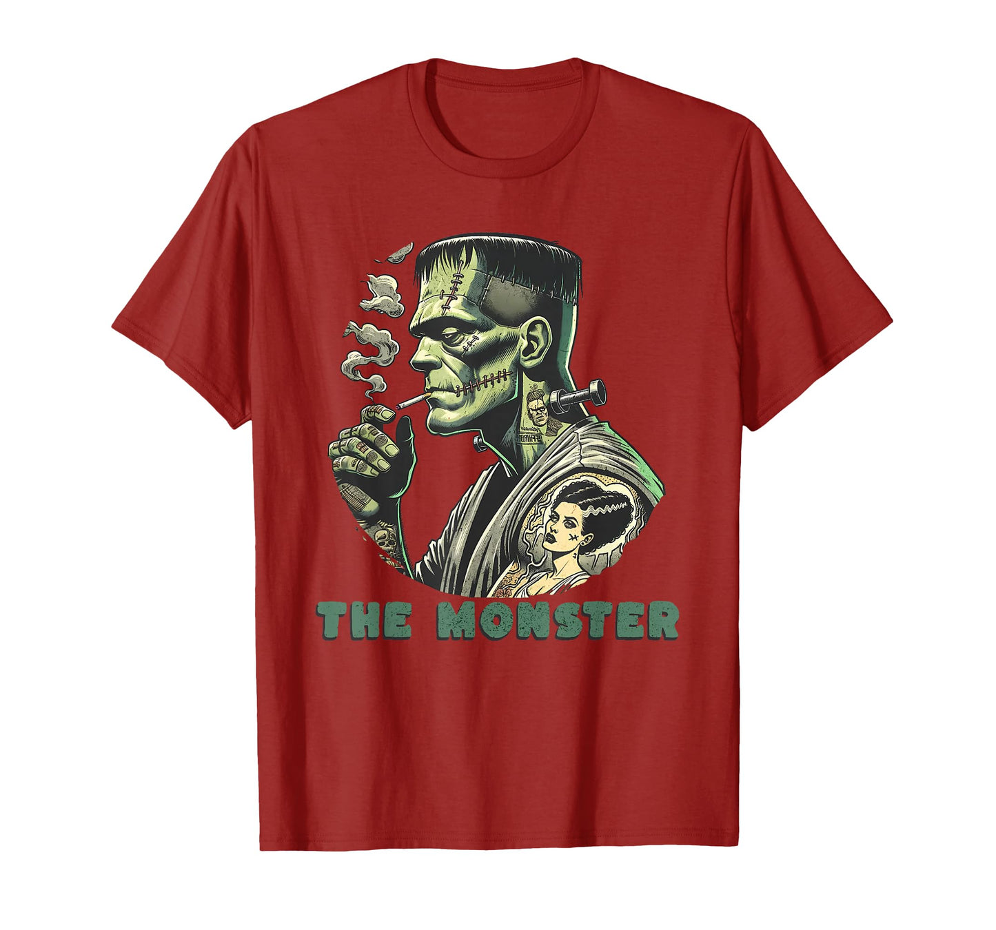 Funny The Bride The Monster Frankenstein Spooky Halloween T-Shirt