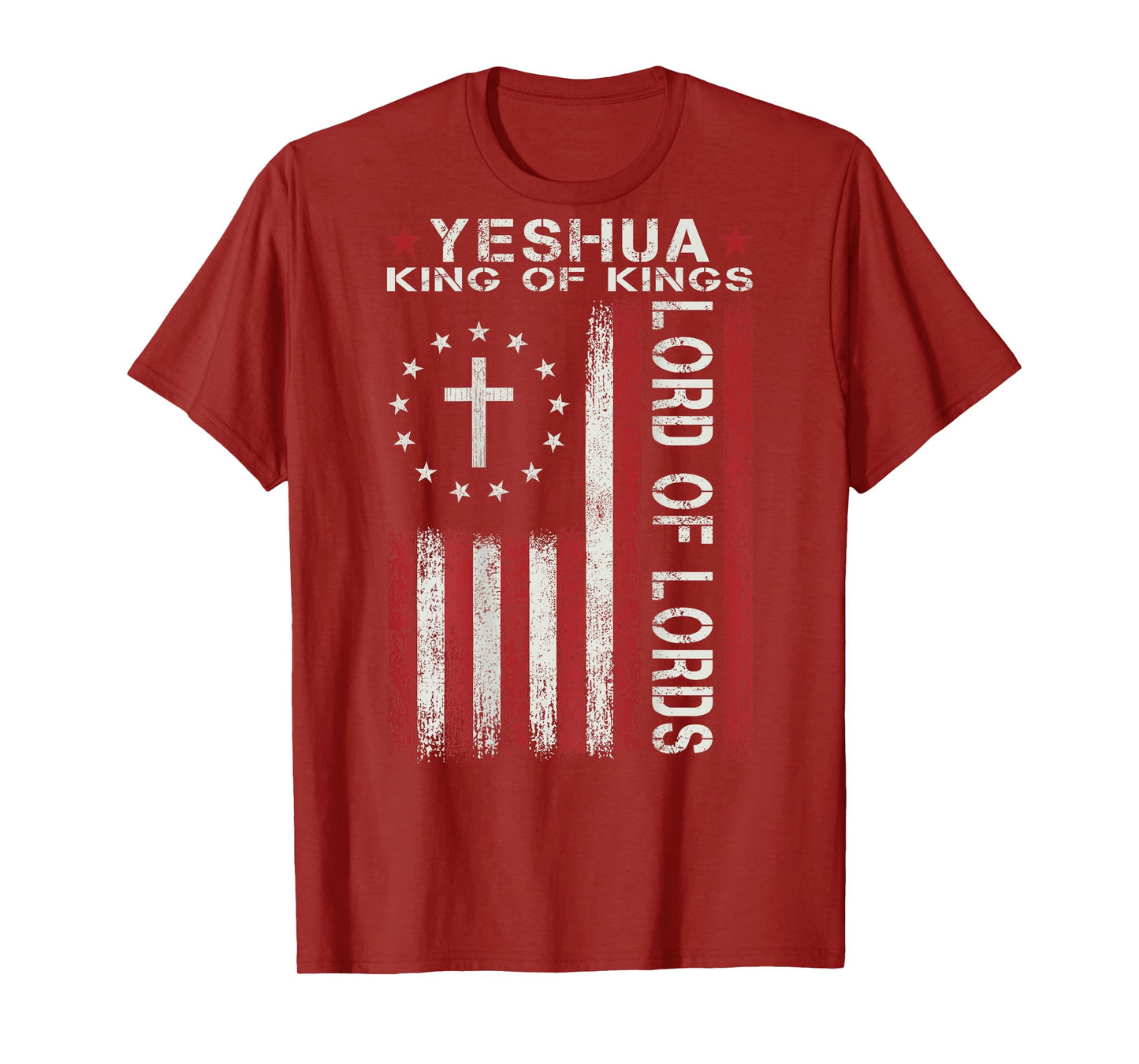 YESHUA Jesus Is King Christian Bible Faith Cross Religious T-Shirt