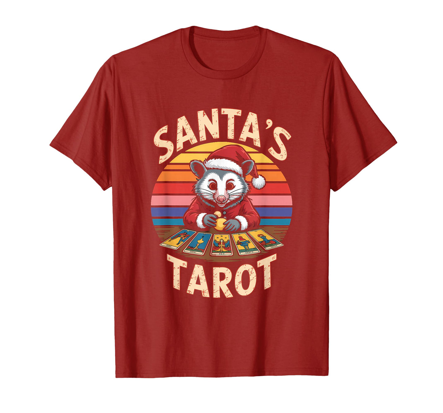 Opossum Tarot: Santa's Retro Holiday T-Shirt