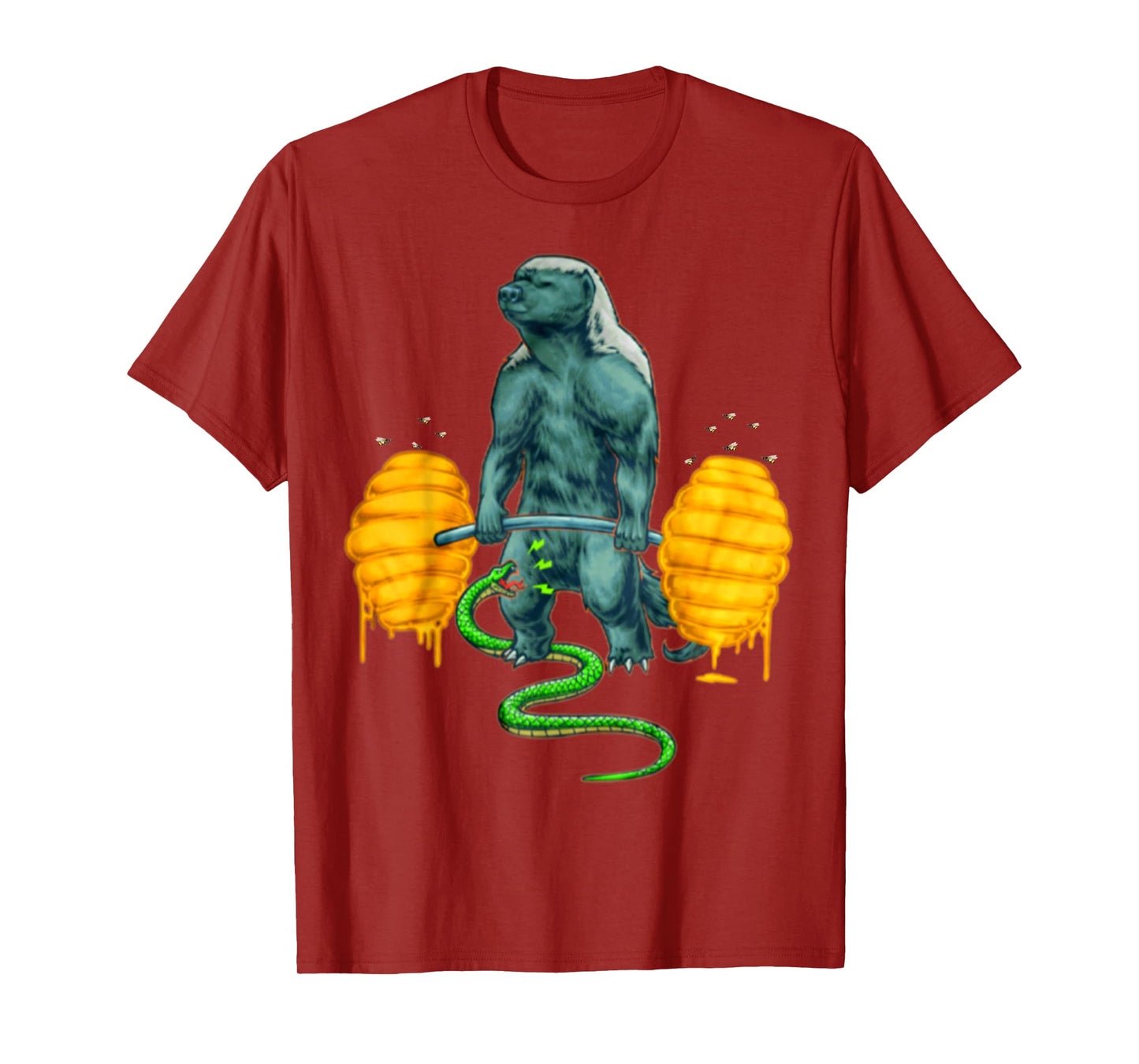 Funny Honey Badger Deadlifting Weightlifting Bodybuilding T-Shirt