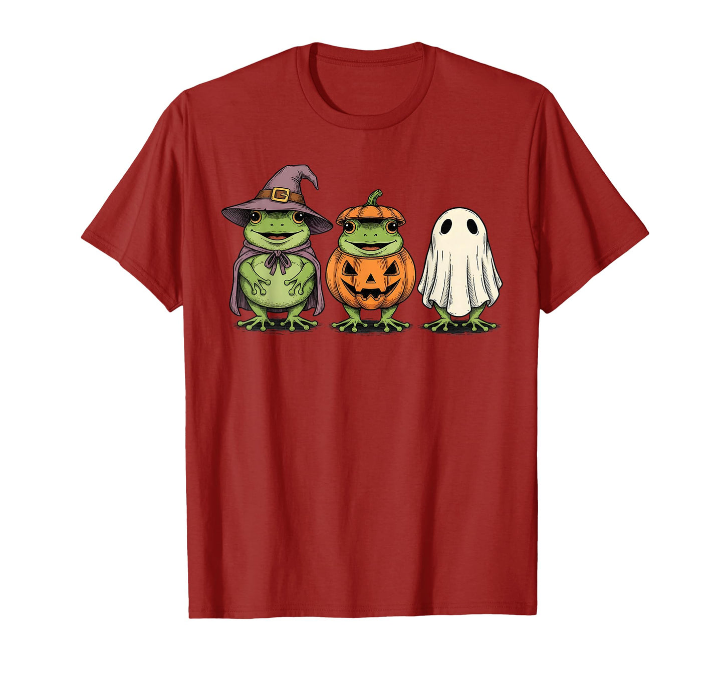 Spooky Ghost Frog Lover Pumpkin Halloween T-Shirt