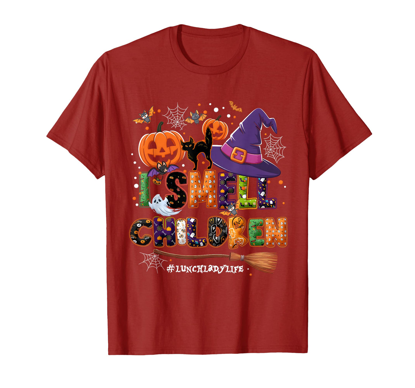 I Sme ll Children Halloween Witch Hat Pumpkin Black Cat Bats T-Shirt