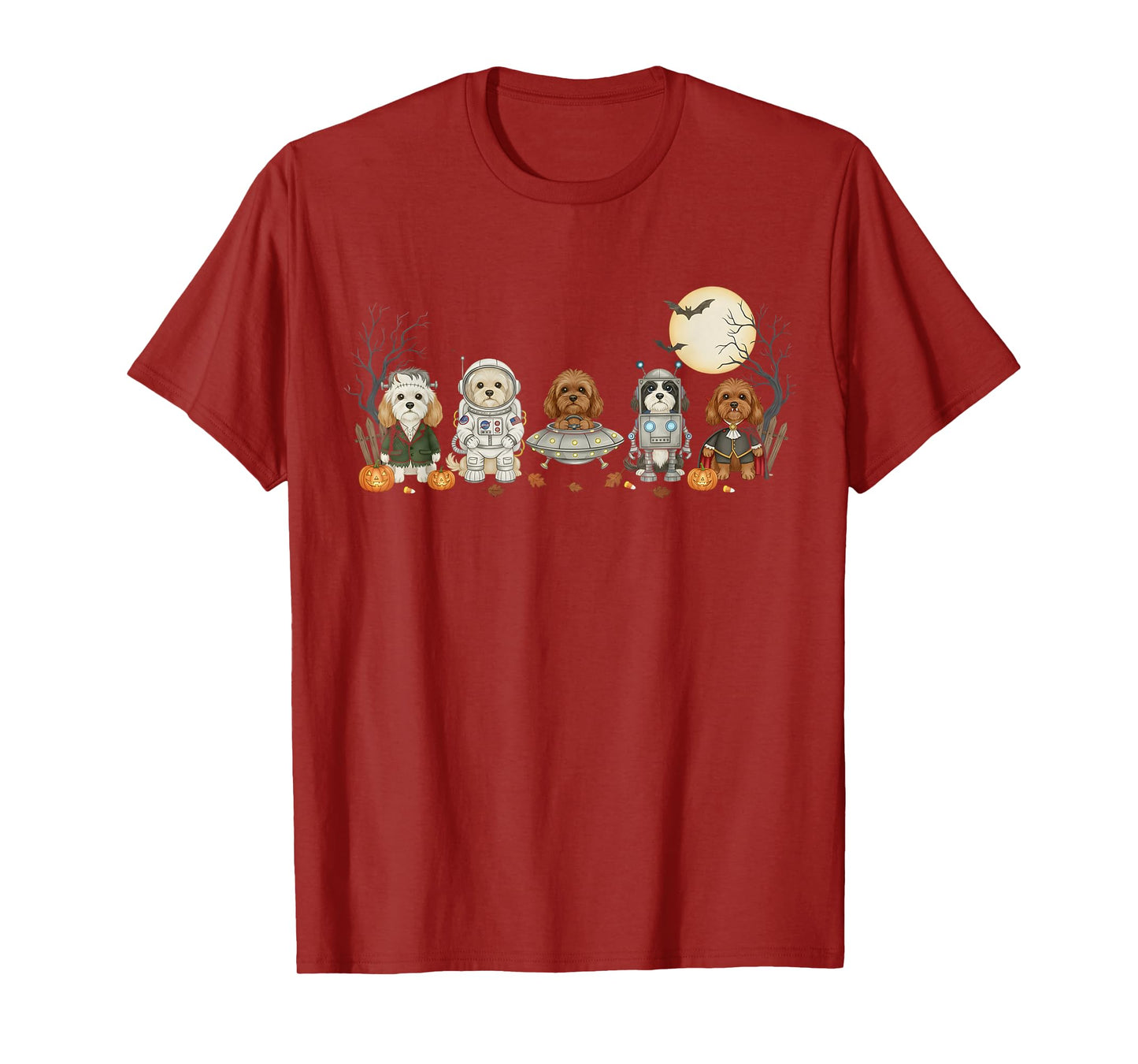 Spooky Cavapoo Dogs Ghost Witch Mummy Halloween Costume T-Shirt