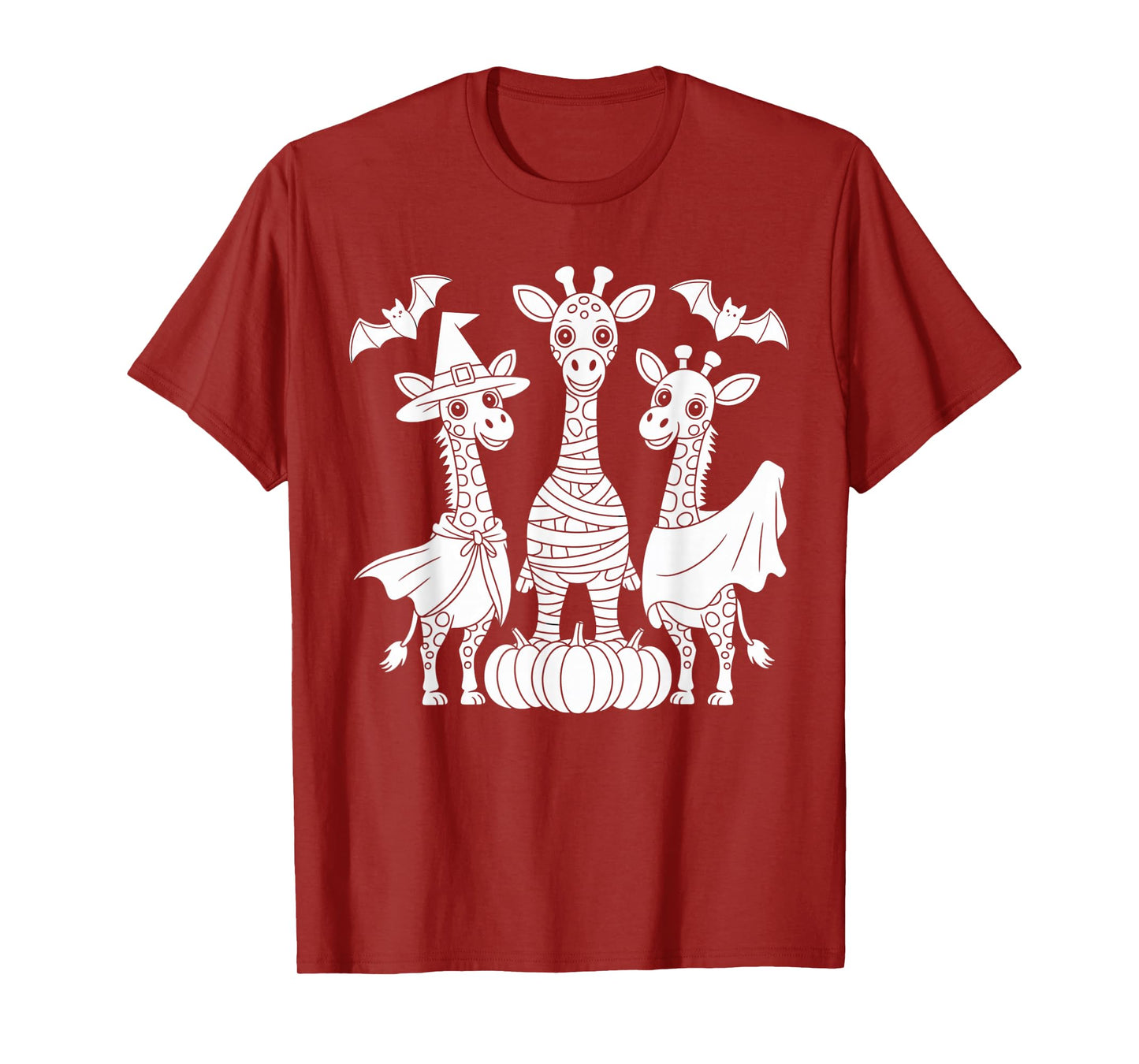 Funny Giraffe Mummy Witch Halloween Costume with Pumpkin T-Shirt