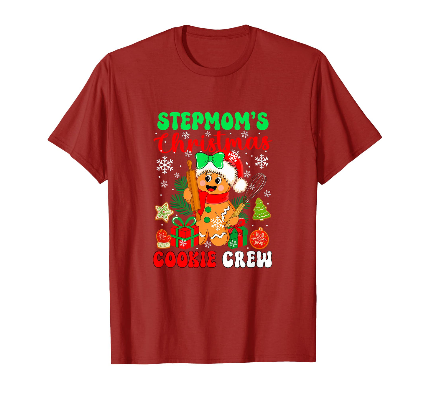 Stepmom's Christmas Cookie Crew Santa Gingerbread Baker T-Shirt