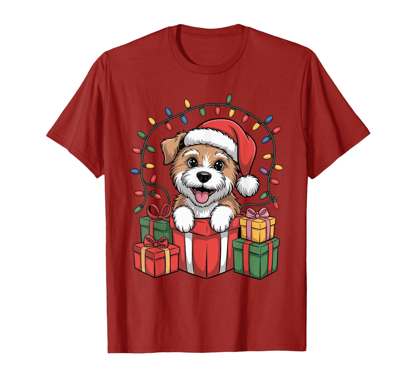 Doodle Santa Hat Christmas Goldendoodle Dog Lover Holiday T-Shirt
