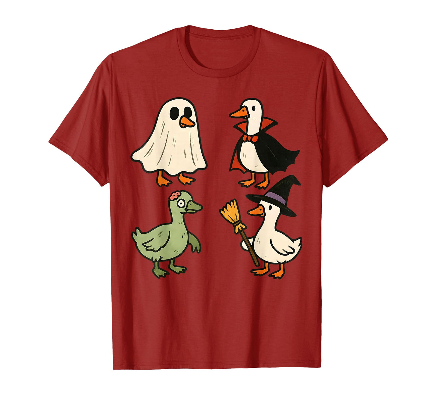 Goose Spooky Witch Boo Zombie Cute Goose Halloween Girls T-Shirt
