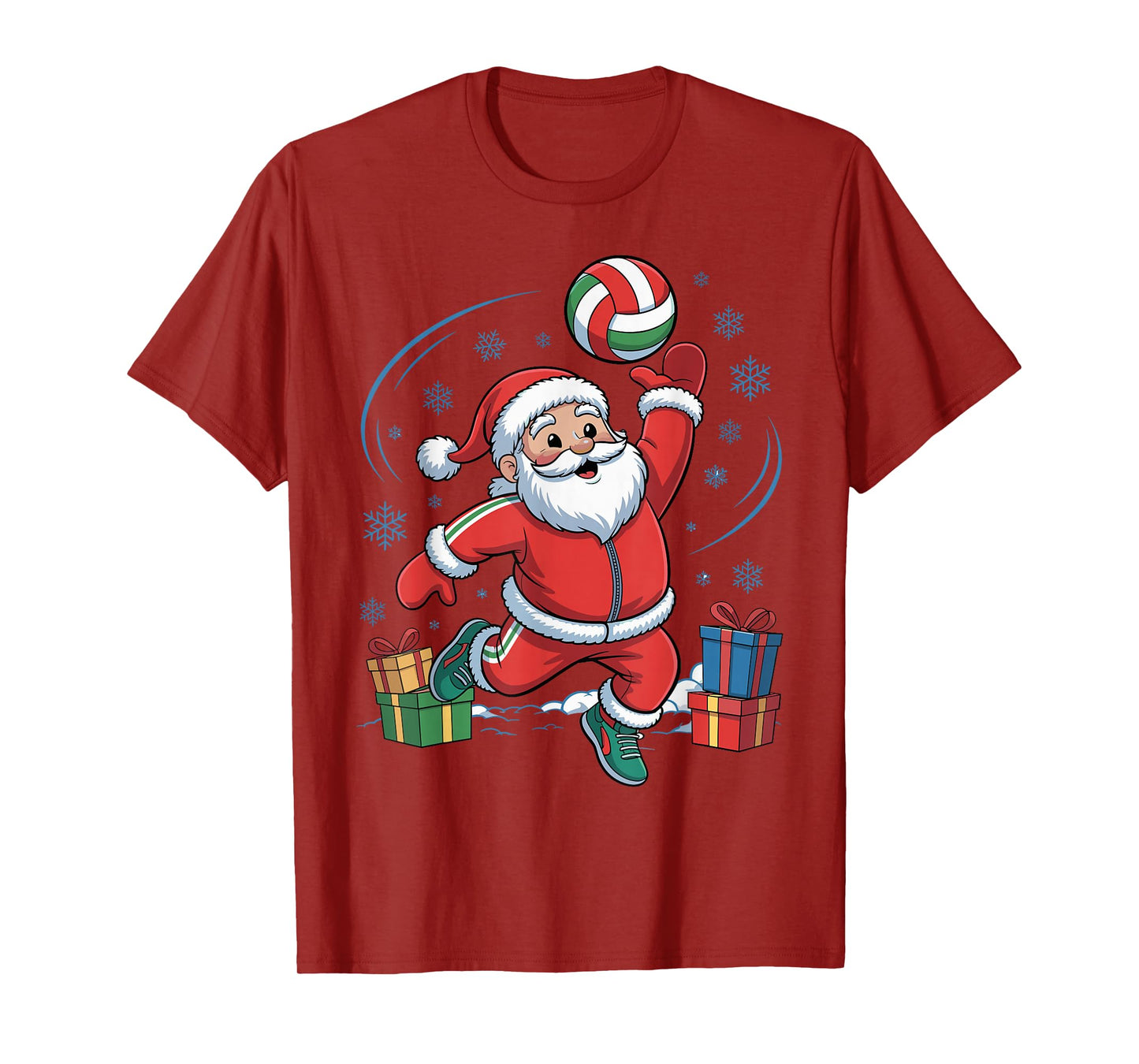 Funny Santa Playing Volleyball Holiday Christmas Xmas Pajama T-Shirt