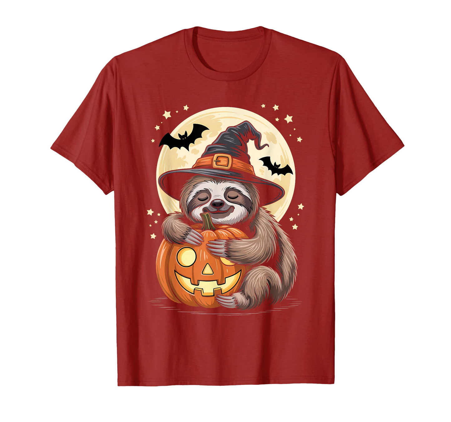 Halloween Sloth Witch Hat Pumpkin Spooky T-Shirt