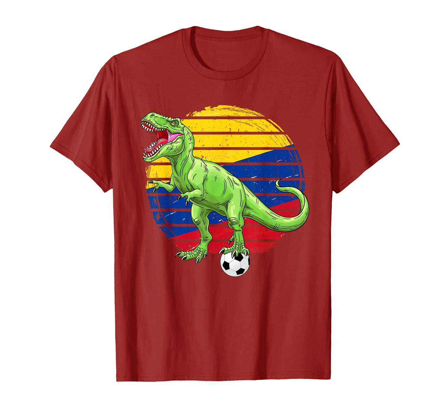Soccer Dinosaur Trex Colombia Flag Boys Girls Toddler T-Shirt