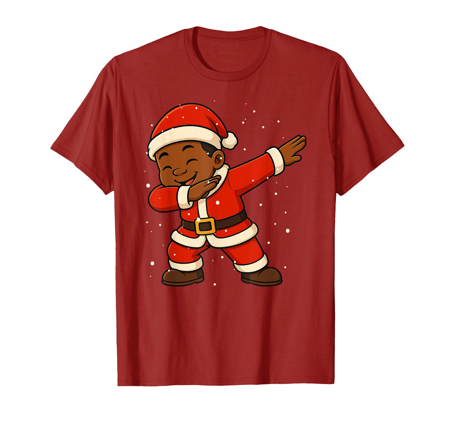 Funny Black Kid Santa Dabbing Merry Christmas Xmas Boys Girl T-Shirt