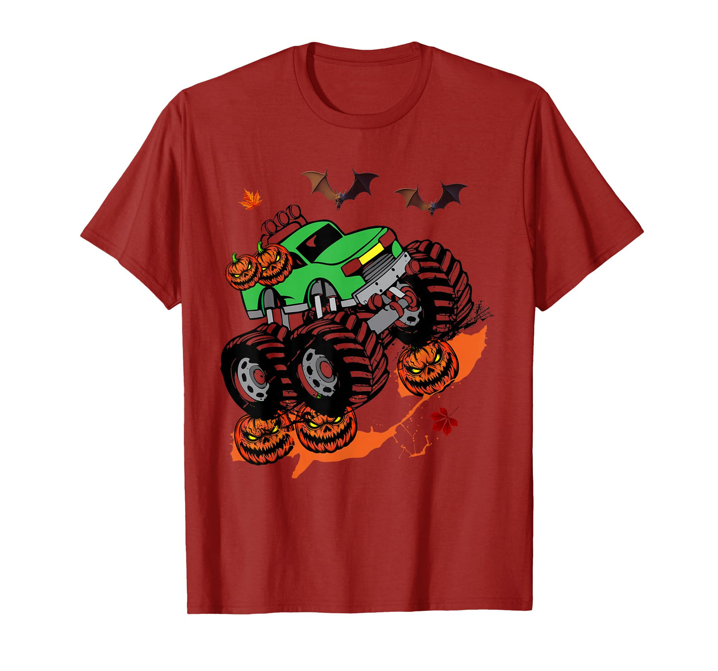 Halloween Monster Truck Crushing Pumpkins T-Shirt