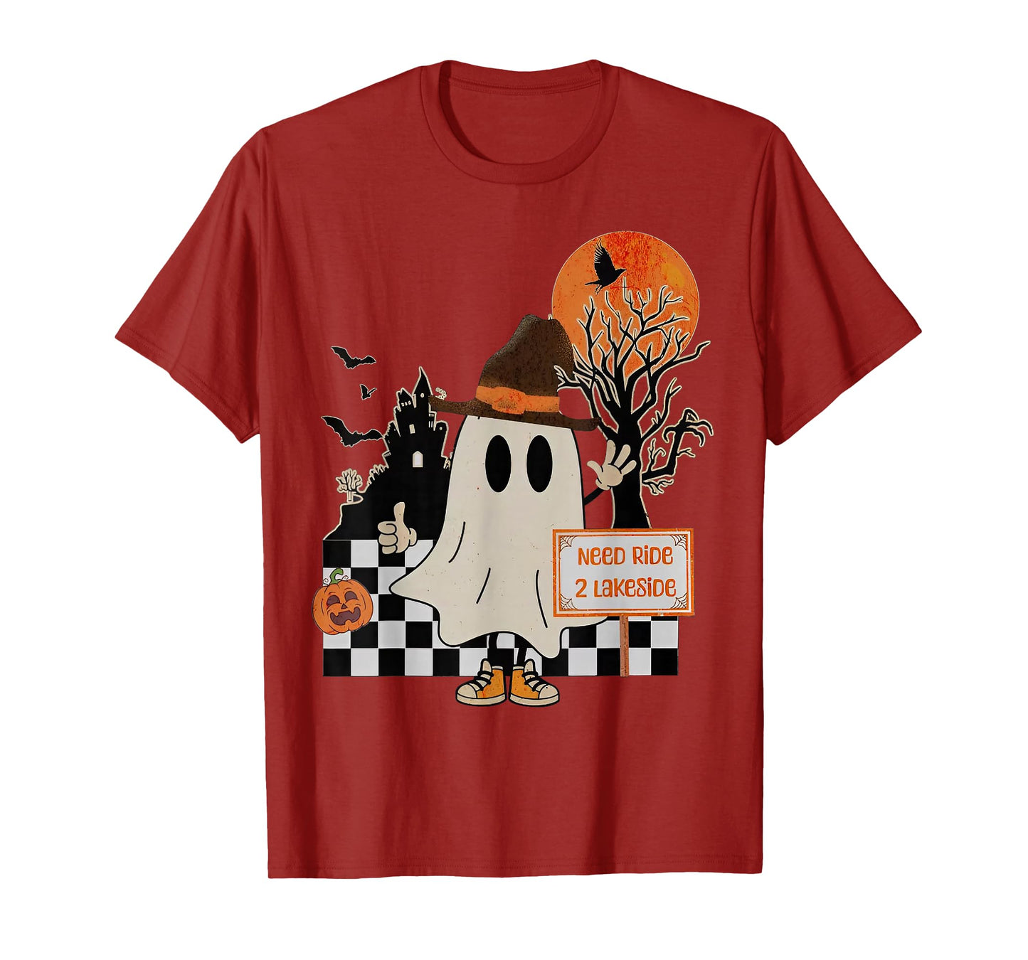 Need Ride 2 Lakeside - Halloween Ghost T-Shirt