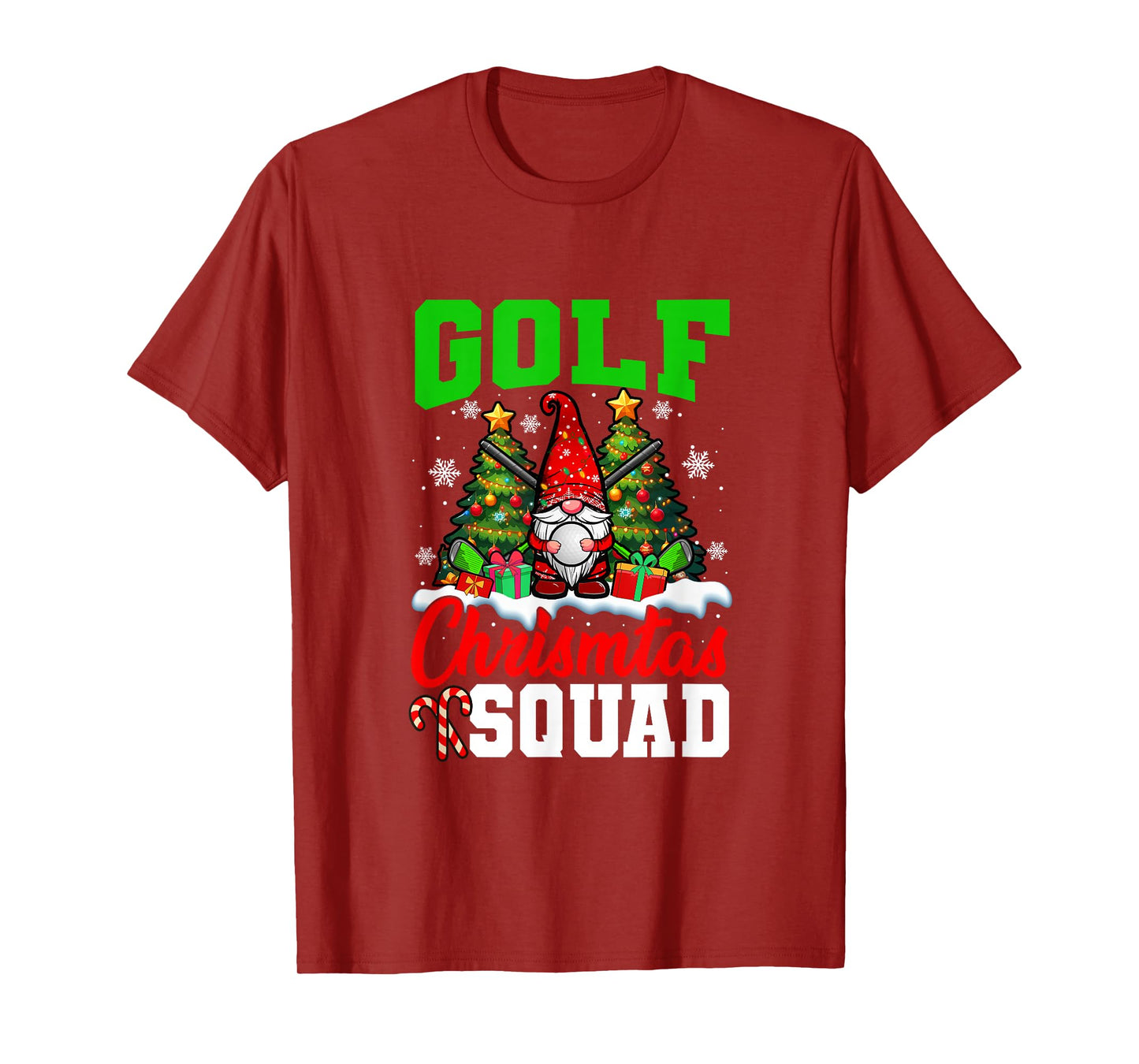 Golf Christmas Squad Player Costume Gnome Lover Kids T-Shirt