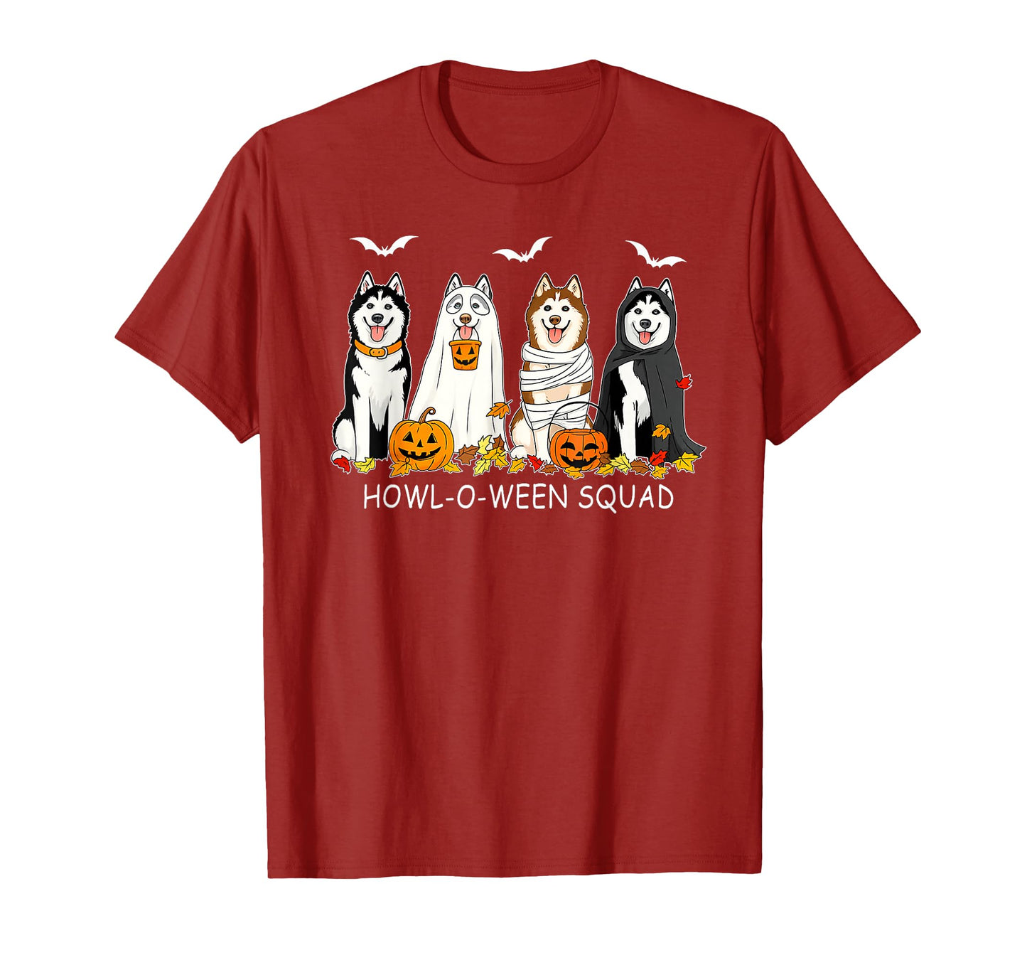Funny Husky Ghost Dogs Halloween Husky Dog Mom Husky Lover T-Shirt