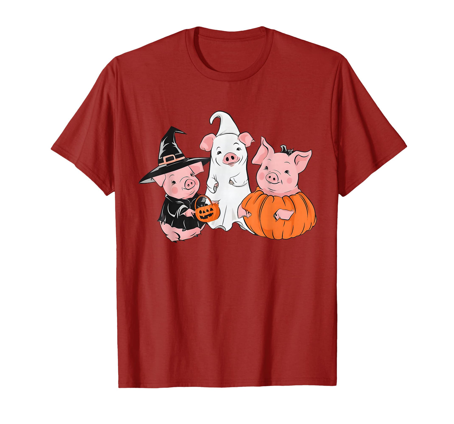 Pig Spooky Witch Boo Pumpkin Cute Pig Halloween Boys & Girls T-Shirt