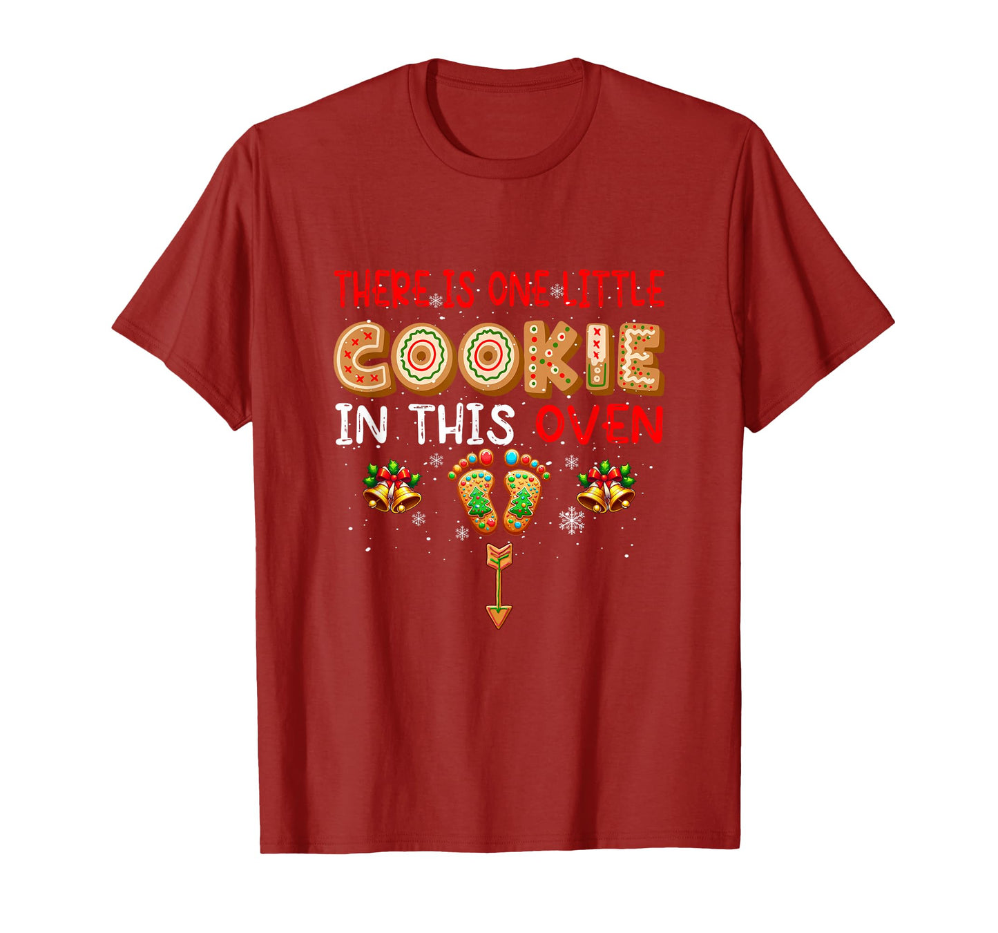 One Little Xmas Cookie in This Oven Pregnancy Announcement T-Shirt