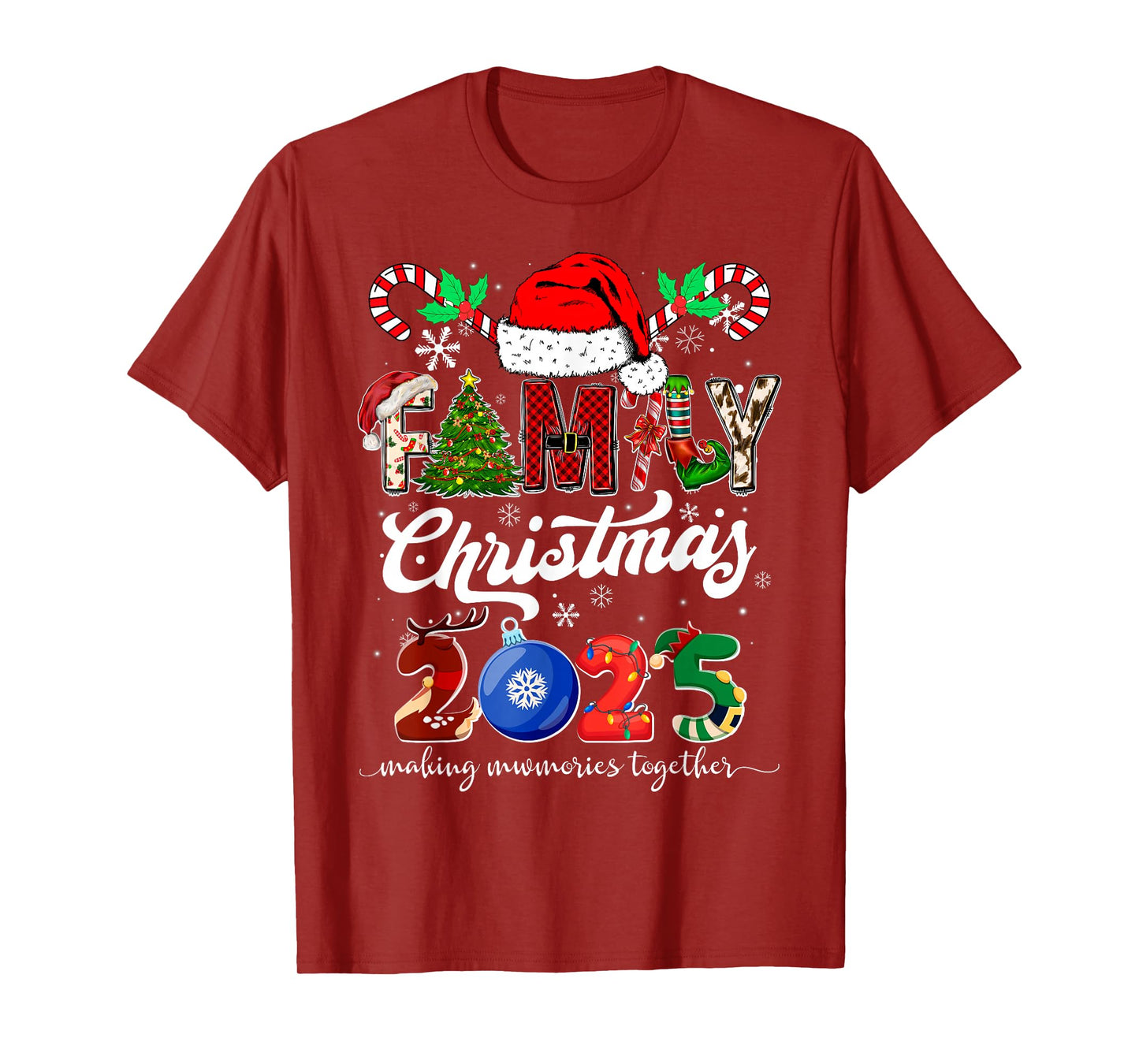 Family Christmas 2025 Matching Squad Santa Funny Xmas T-Shirt