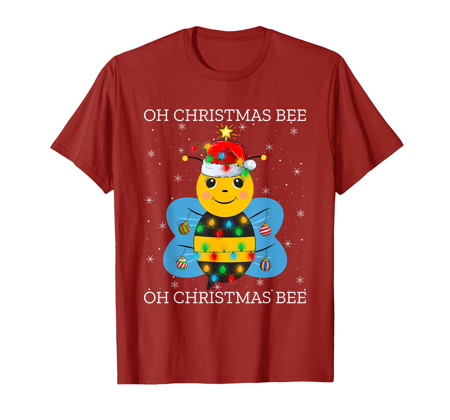 Bumble Bee Christmas Tree Funny Santa Bees Boys Girls Xmas T-Shirt