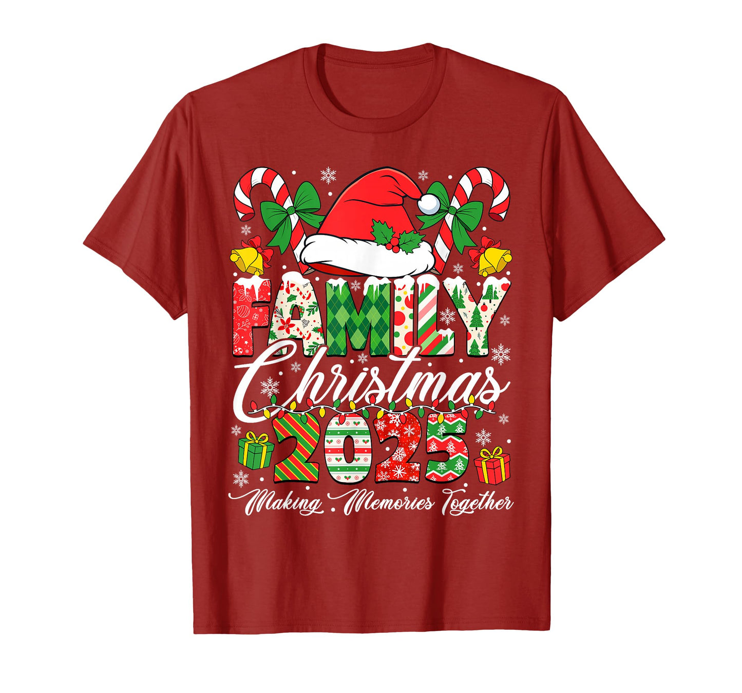 Family Christmas 2025 Matching Squad Santa Elf Funny Xmas T-Shirt