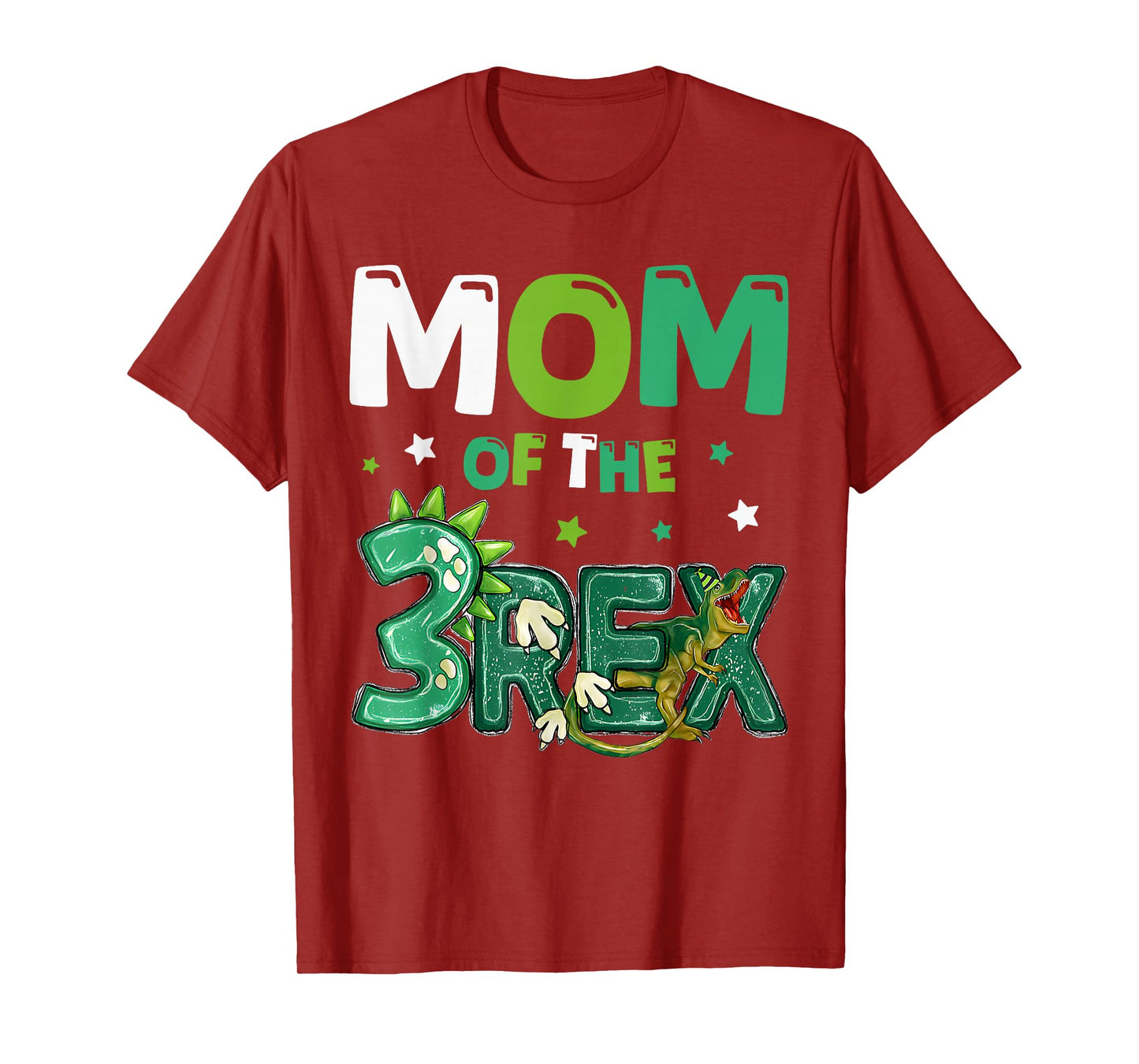 Mom of the Three Rex Birthday Dinosaur Family Matching T-Shirt