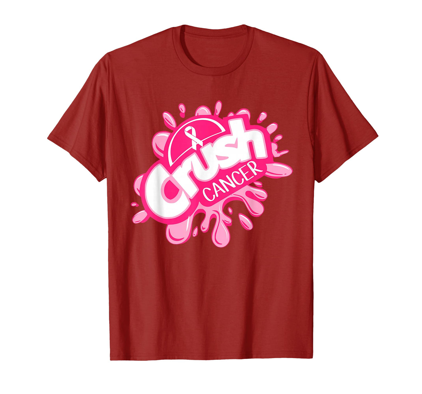 Crush Cancer Pinktober Ribbon Breast Cancer Awareness T-Shirt