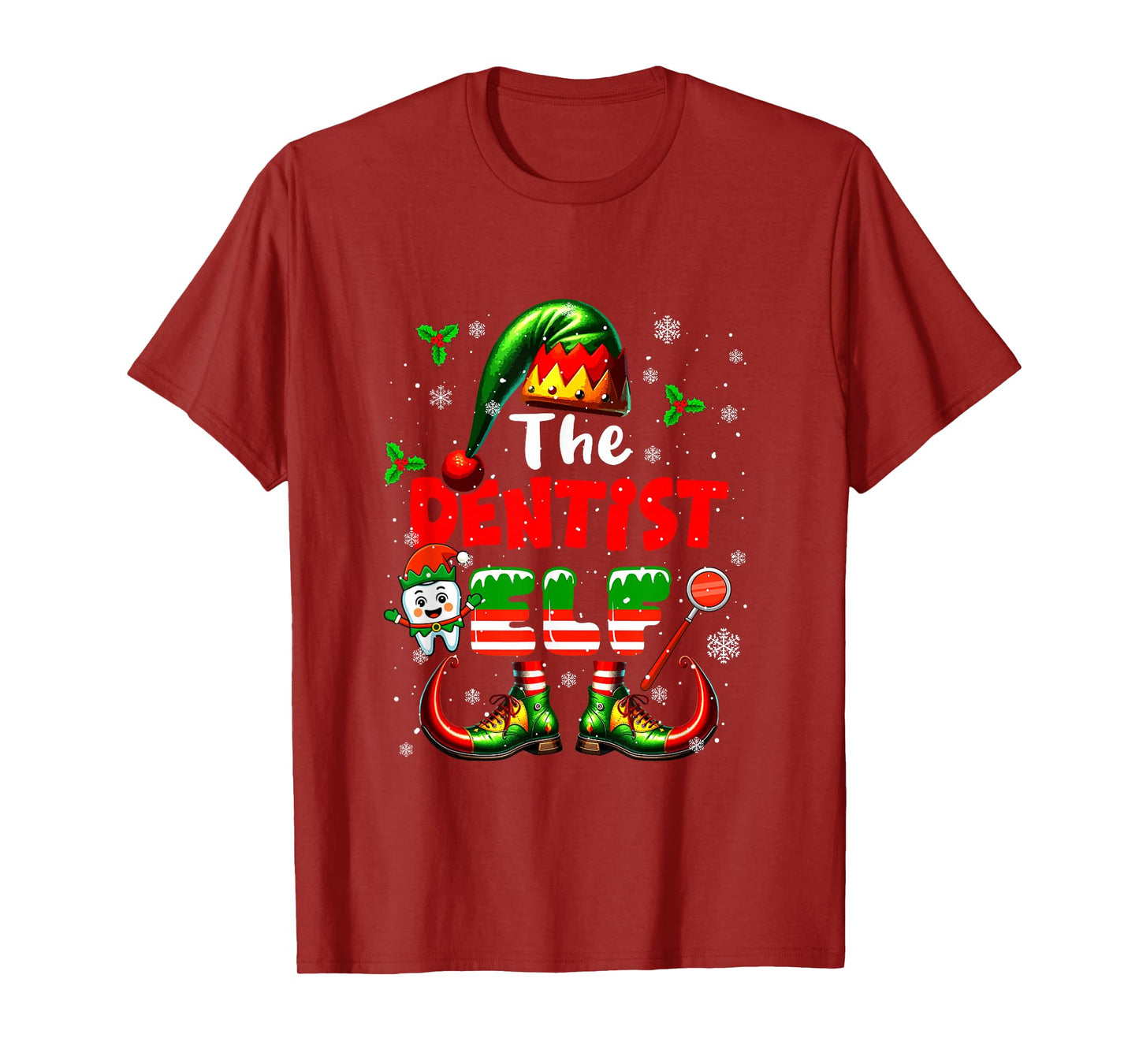The Dentist Elf Christmas Funny Job Team Matching Parties T-Shirt