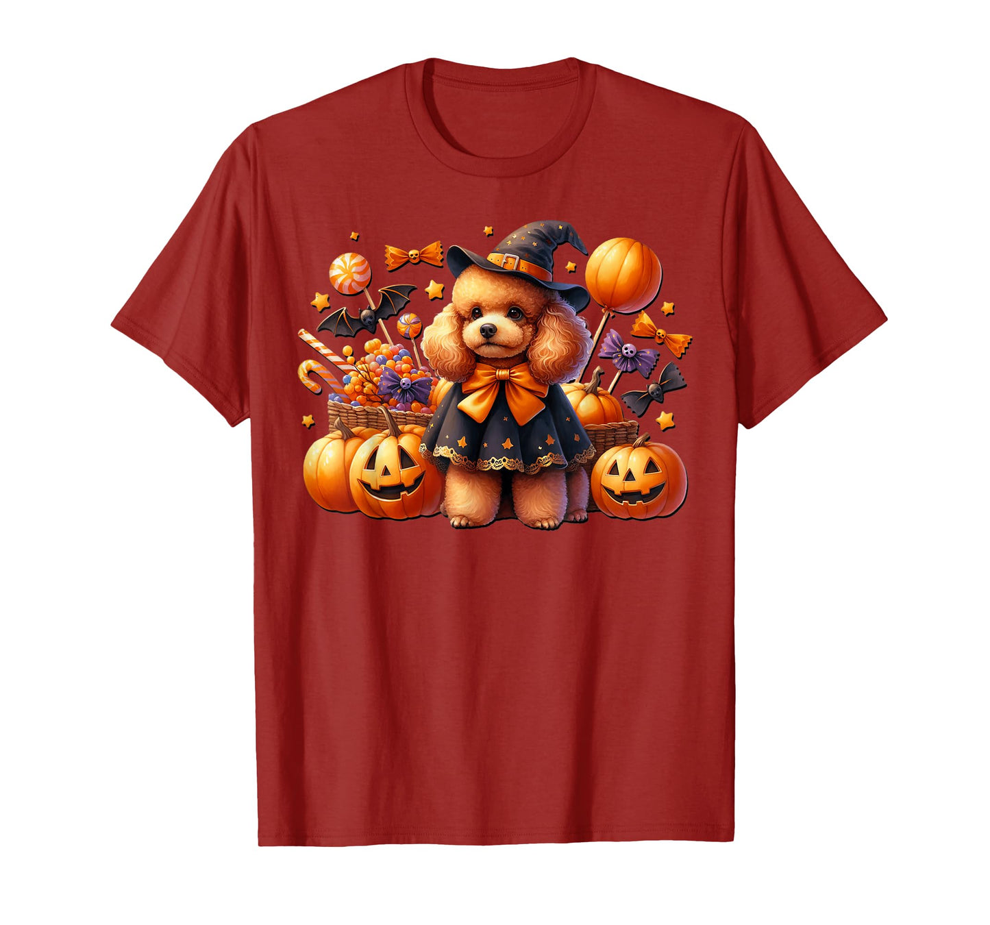 Halloween Puppy in Toy Poodle Witch Costume for Dog Mom T-Shirt