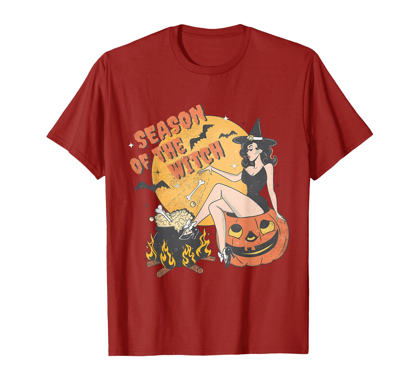 Season of The Witch Fall Trendy Spooky Vintage Halloween T-Shirt