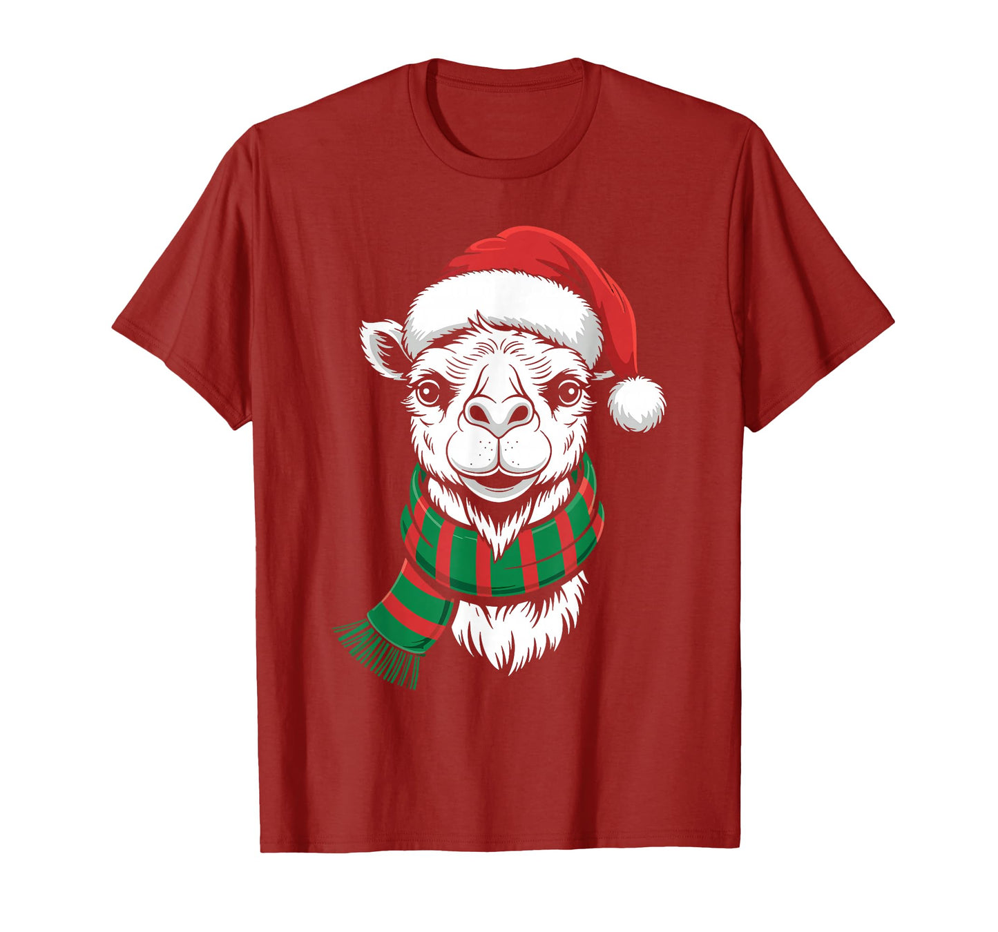 Camel Xmas Santa Hat Scarf Christmas Costume T-Shirt