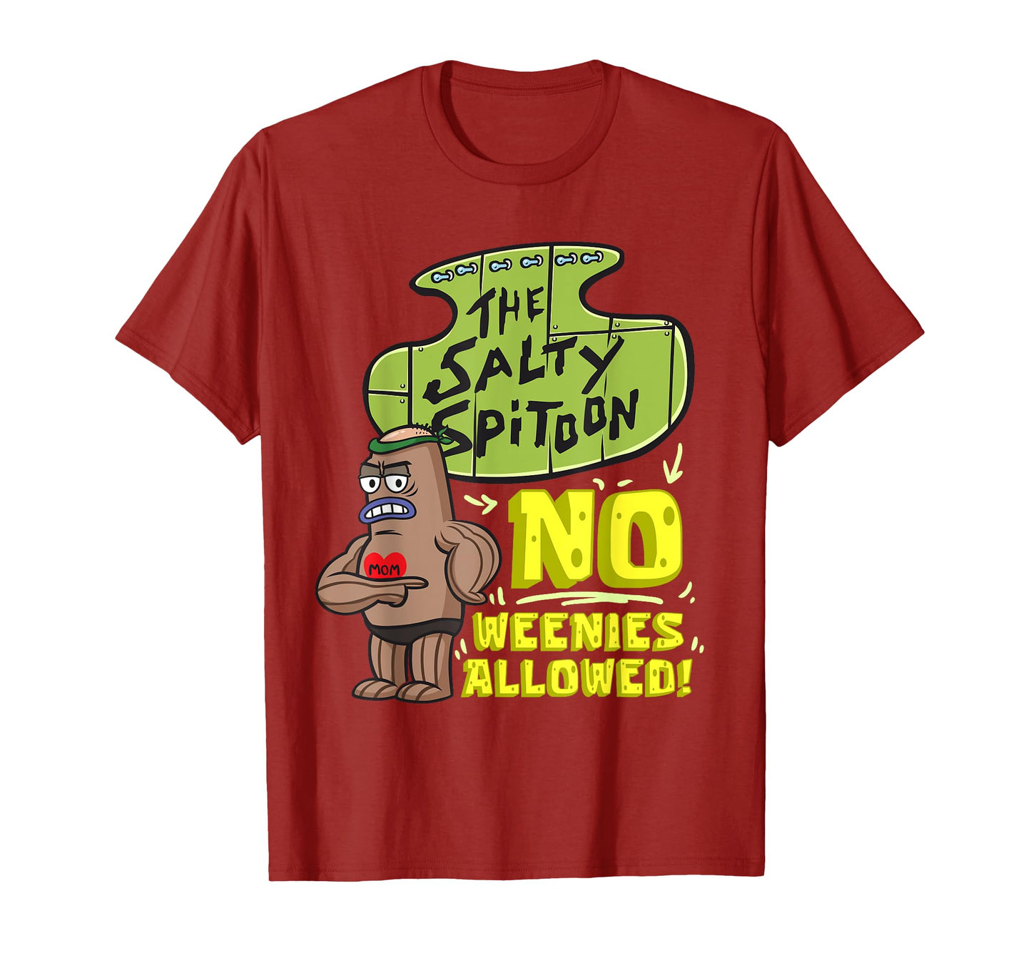 Mademark x SpongeBob SquarePants - Salty Spitoon No Weenies Allowed SpongeBob Gym Bodybuilder T-Shirt