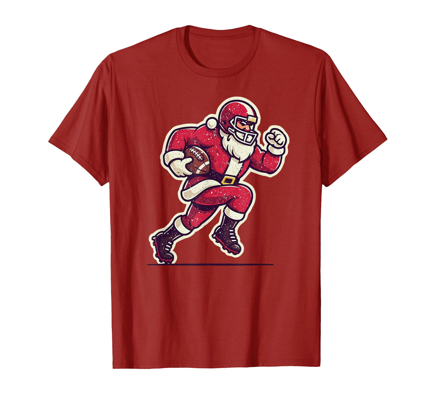 Santa Claus Playing American Football Xmas Holiday Christmas T-Shirt