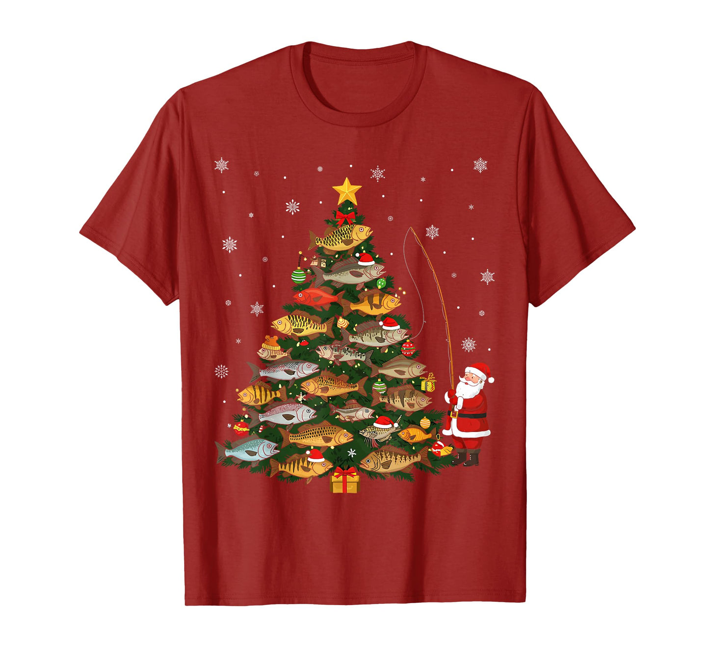 Christmas Bass Fishing Humor Fisherman Gifts for Fish Lovers T-Shirt