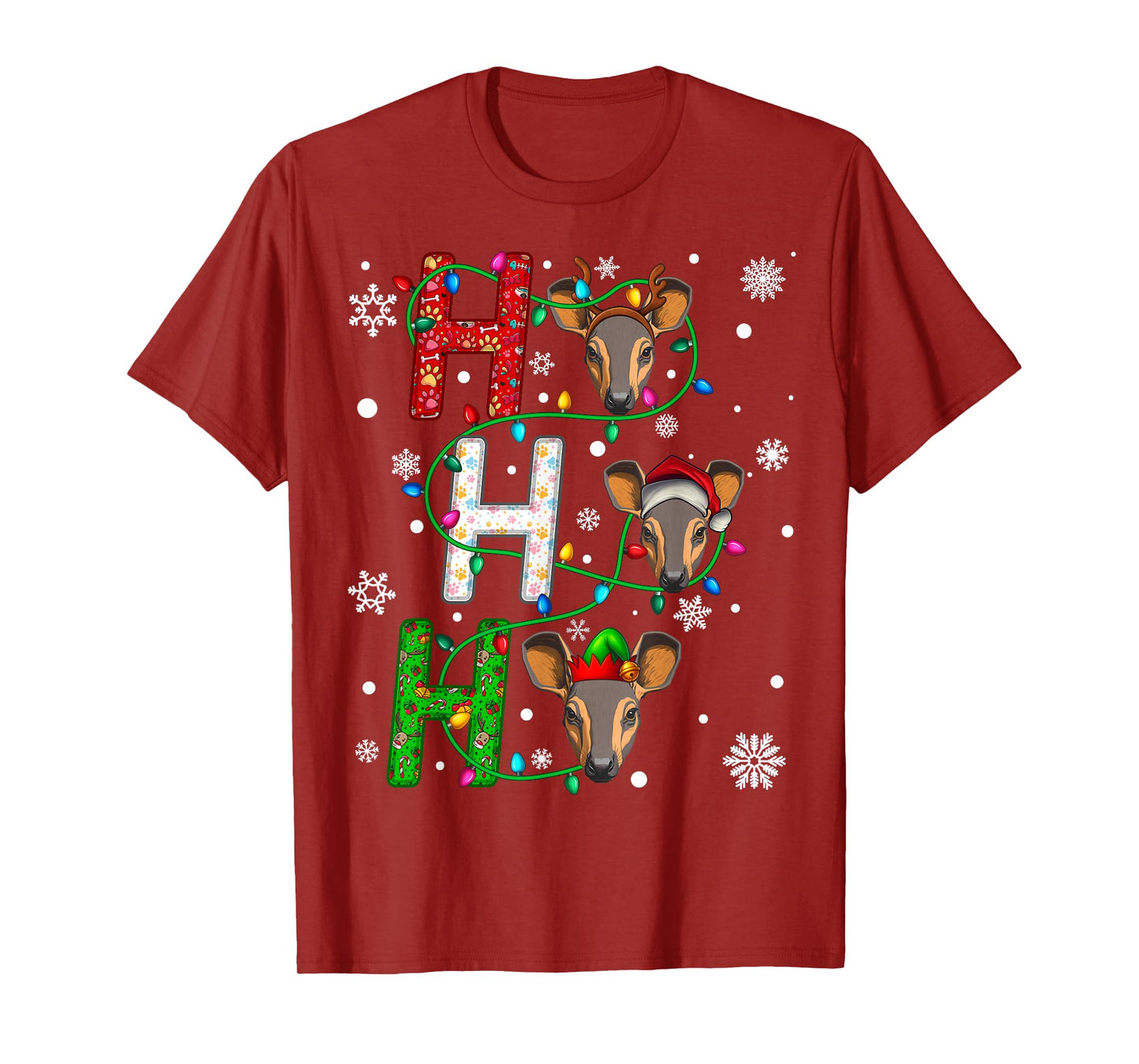 Matching Christmas Santa Hat Ho Ho Ho Aardvark Animal Xmas T-Shirt