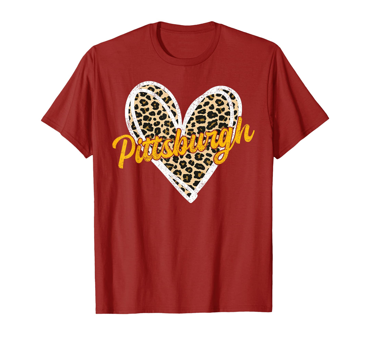 Pittsburgh Heart Leopard Woman Girl Women Kids T-Shirt