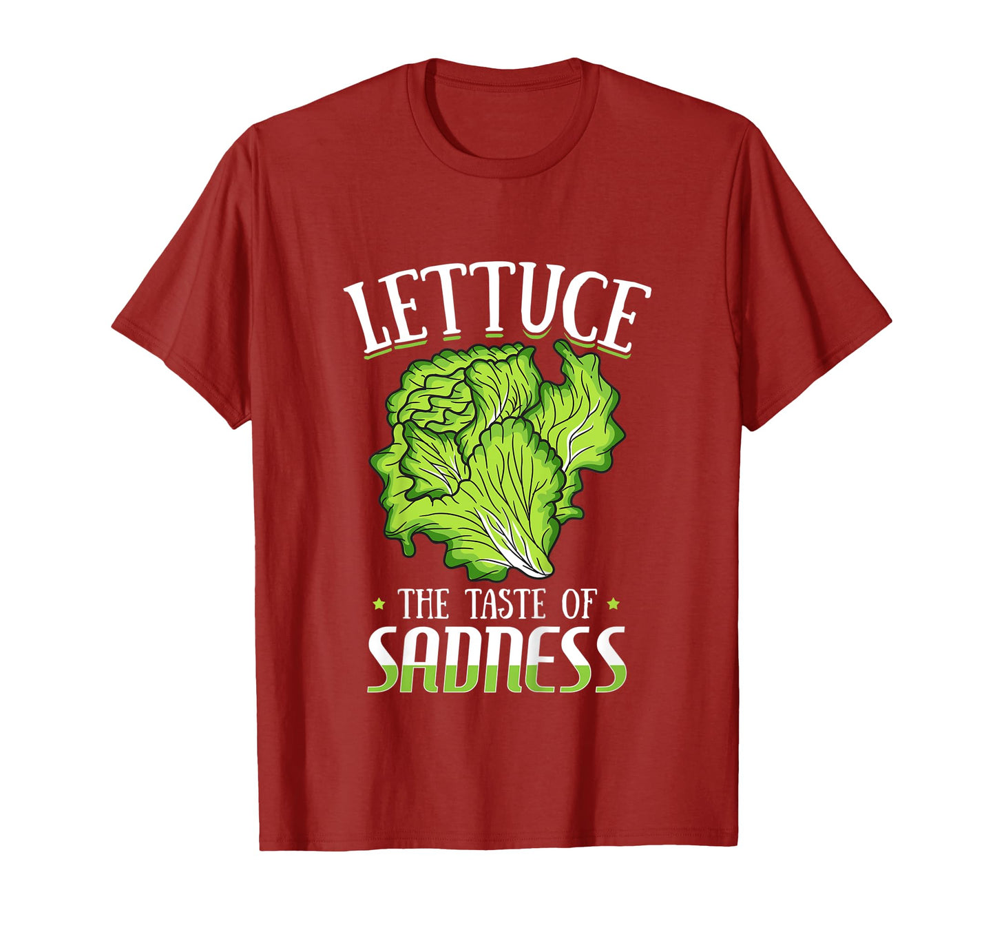 Lettuce The Taste of Sadness Funny Vegan Green Food Diet T-Shirt
